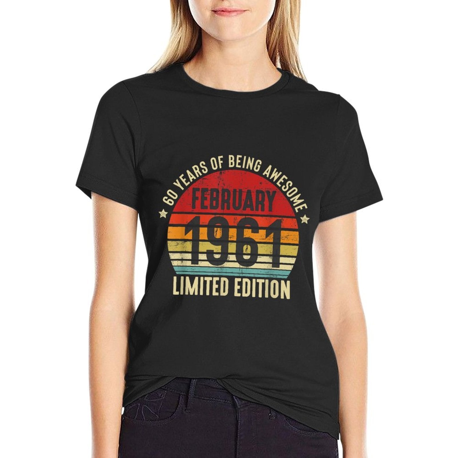 Retro 60 Years of Being Awesome 60 Years Old 60th Birthday  Fade-proof Color T-Shirt