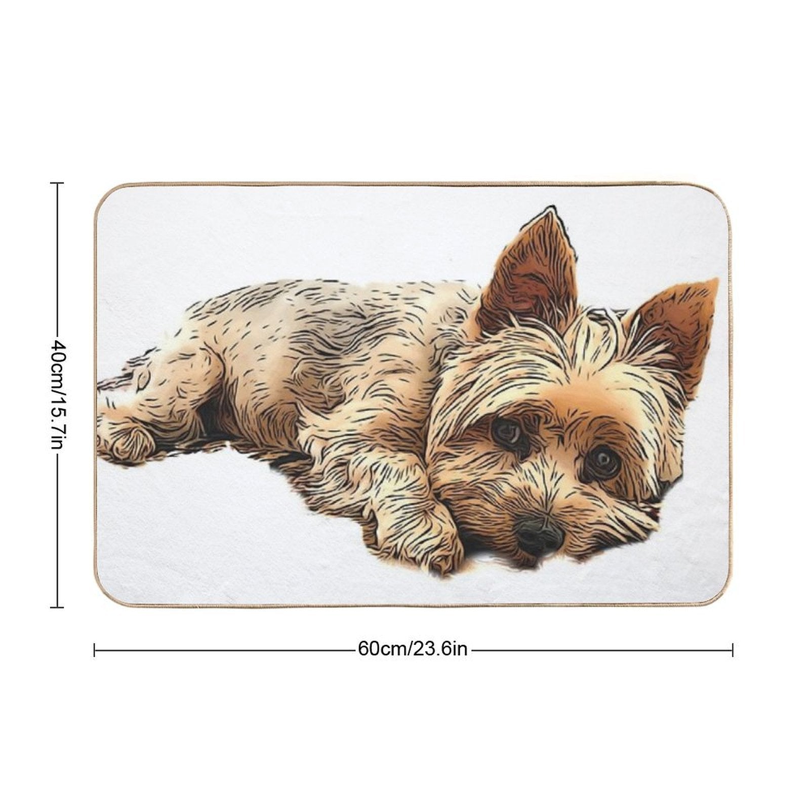 Yorkie Dog Laying Down  Long-Lasting Bath Mat
