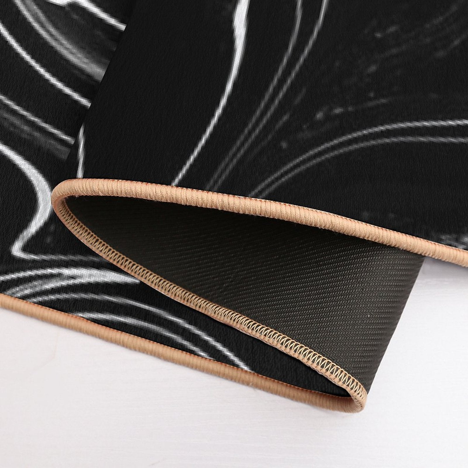 Marble Liquid Black Texture  Odorless Bath Mat