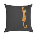 Orange Tabby Cat Hanging On  Funny Striped Cat Soft Home Decor Throw Pillow