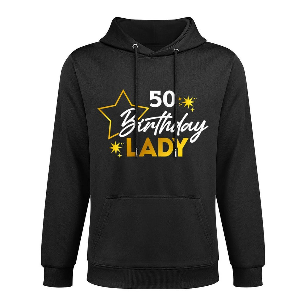 Womens 50th Birthday Lady for Her Fiftieth Bday Woman Shape Retention Hoodie