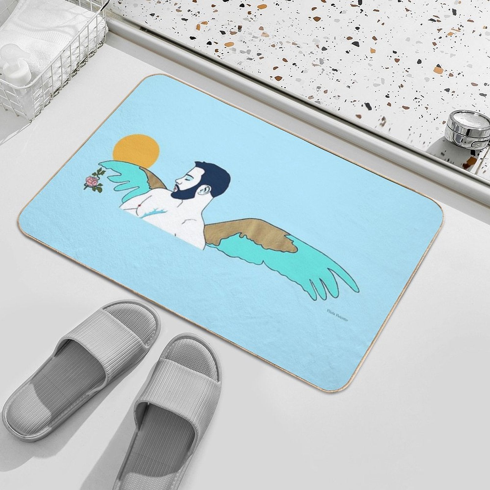 The Lonely Rose  Fade-Resistant Bath Mat