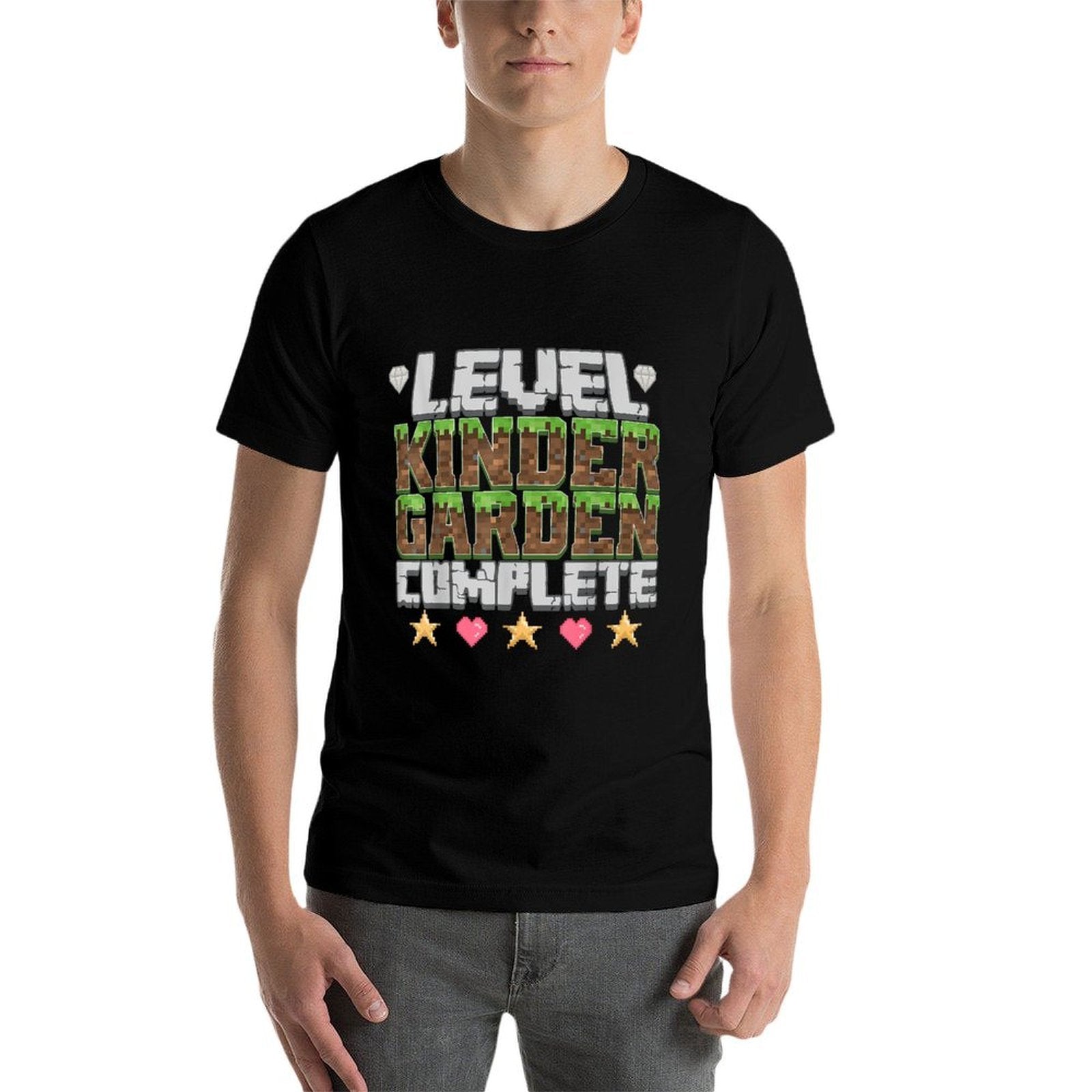 Level Kindergarten Complete Game Pixel Gamer Boy Graduate  Vintage-inspired T-Shirt