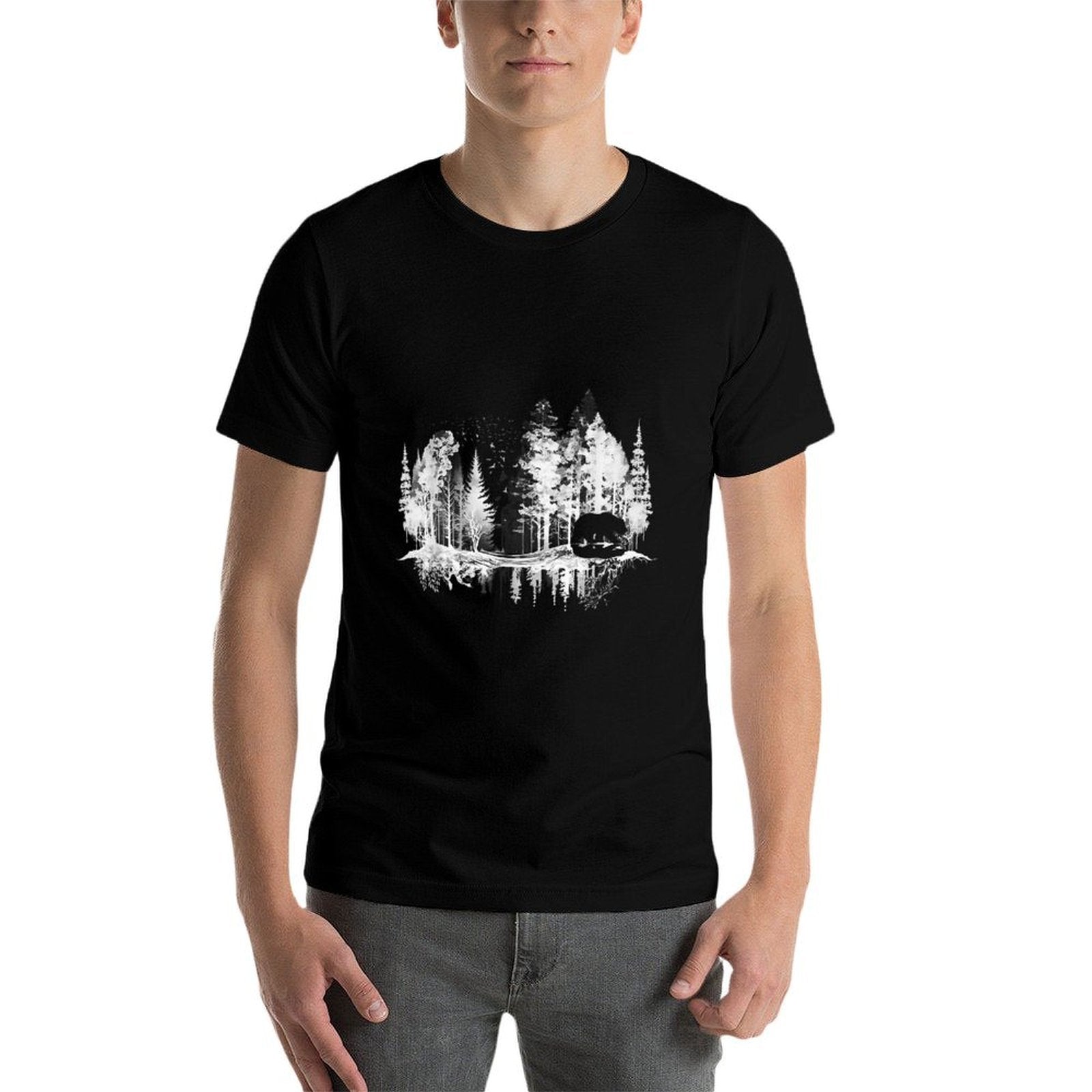 Trees Reflection Wildlife Nature Animal Bear Outdoor Forest  Versatile T-Shirt