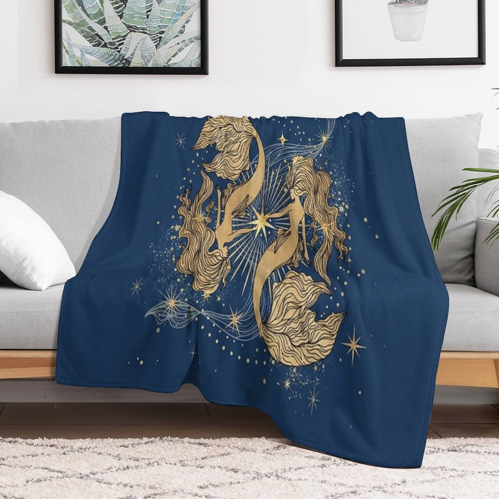 Pisces Zodiac Woman Multi-functional Throw Blanket