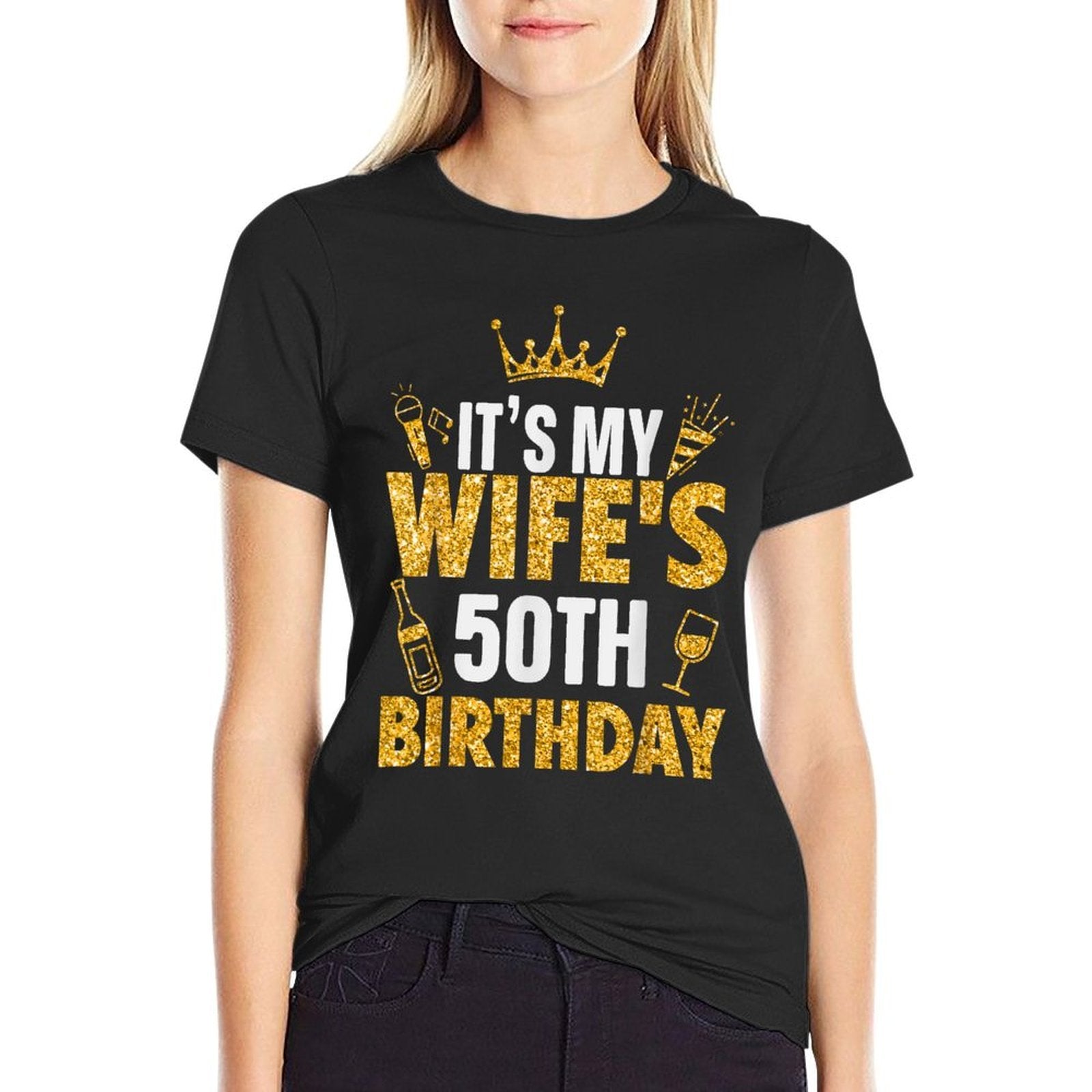 Wife It's My Wife's 50th Birthday 1975 50 Years Old  Lightweight T-Shirt
