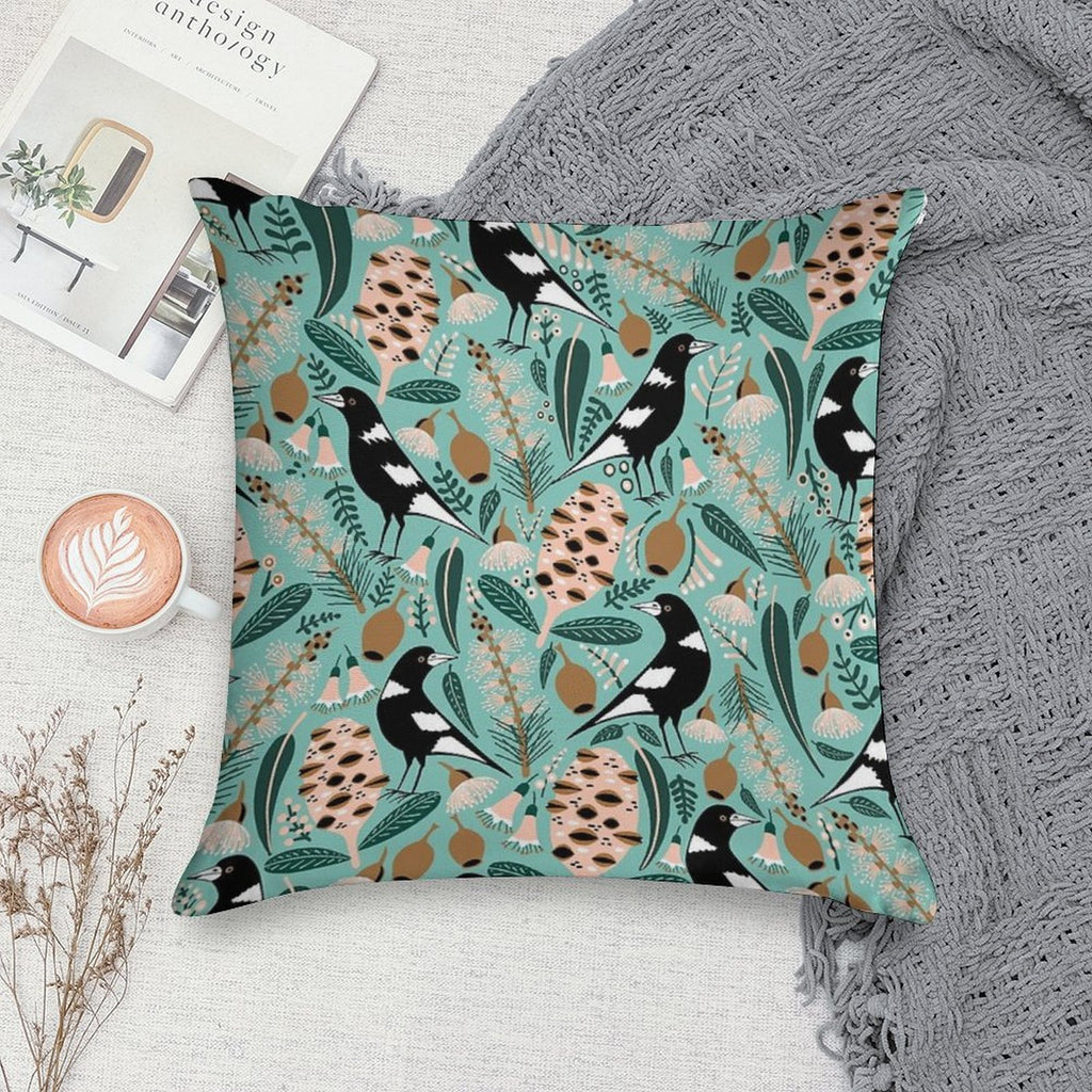 Australian Bush Magpies Soft Anti-Pilling Throw Pillow