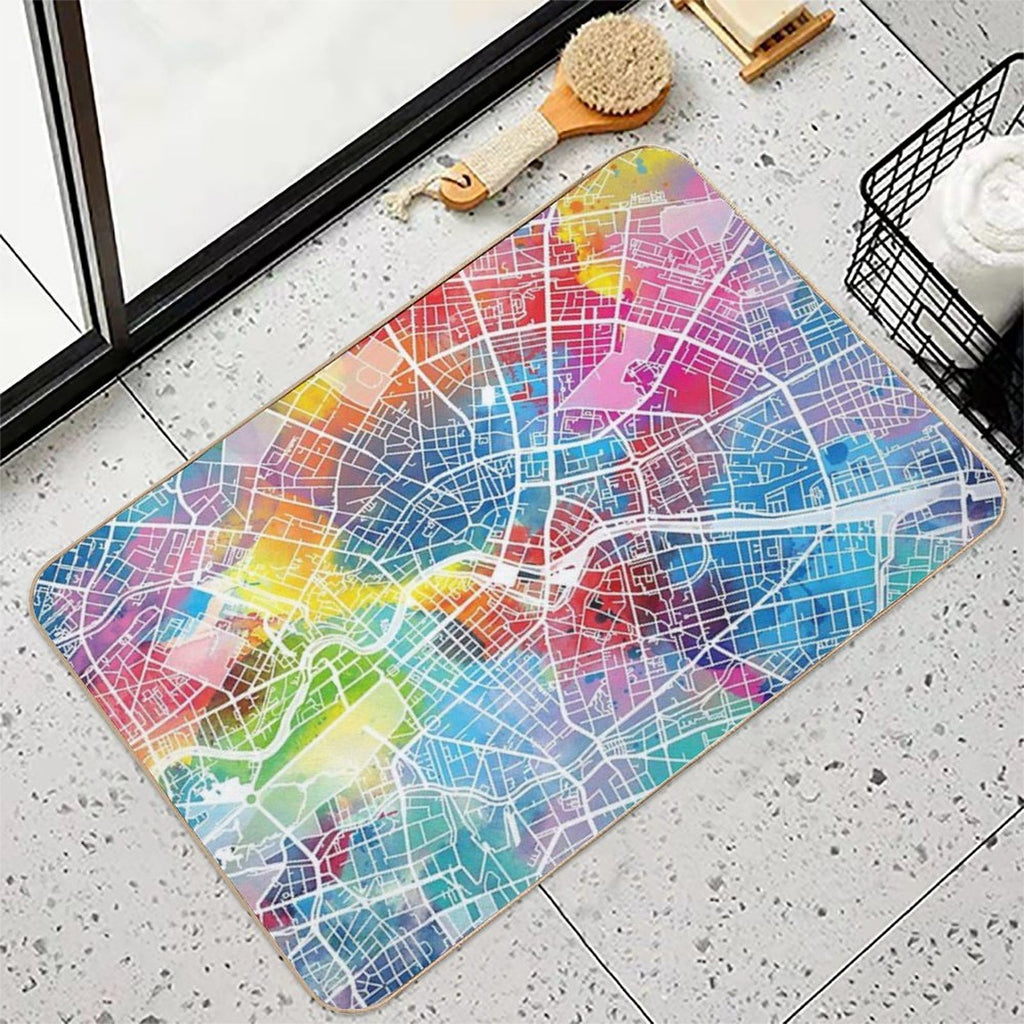 Berlin Map  Eco-Friendly Bath Mat
