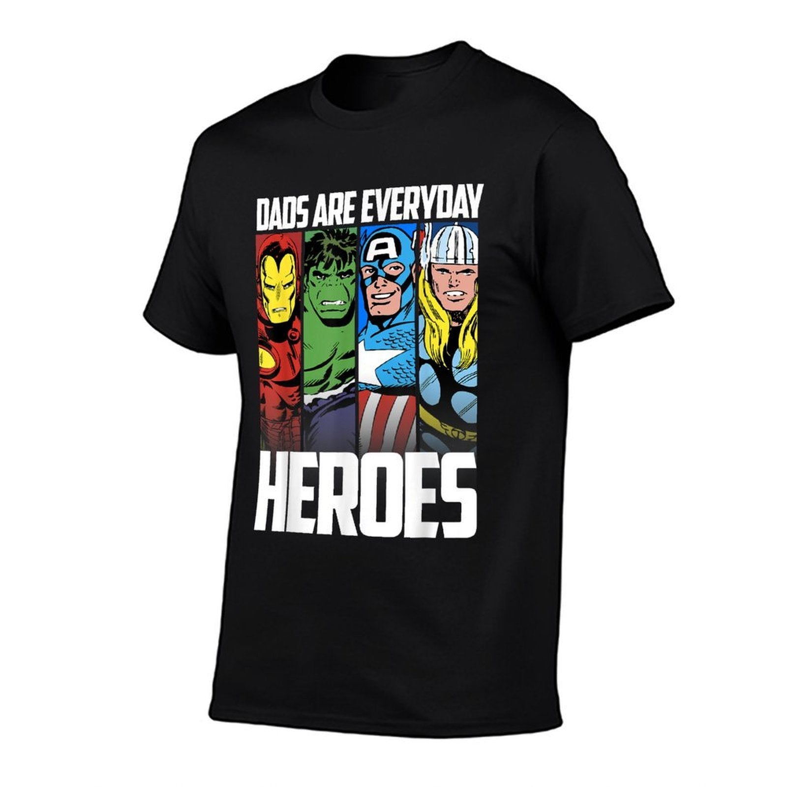 Marvel Avengers Fathers Day Everyday Heroes Graphic  Summer-ready Fabric T-Shirt
