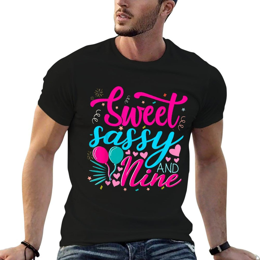 Sweet Sassy And Nine Birthday 9th Birthday Girl  Relaxed-fit T-Shirt