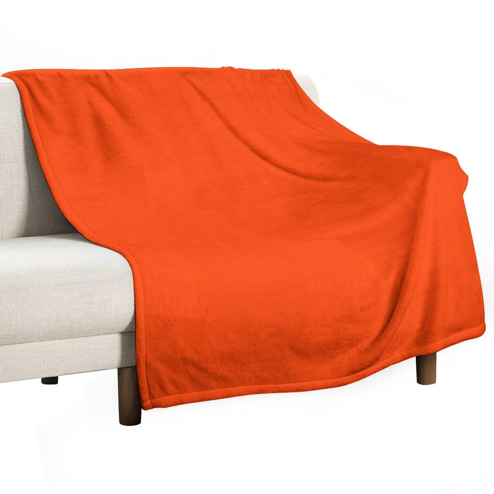Bright Fluorescent Attack Orange Neon Eco-conscious Throw Blanket