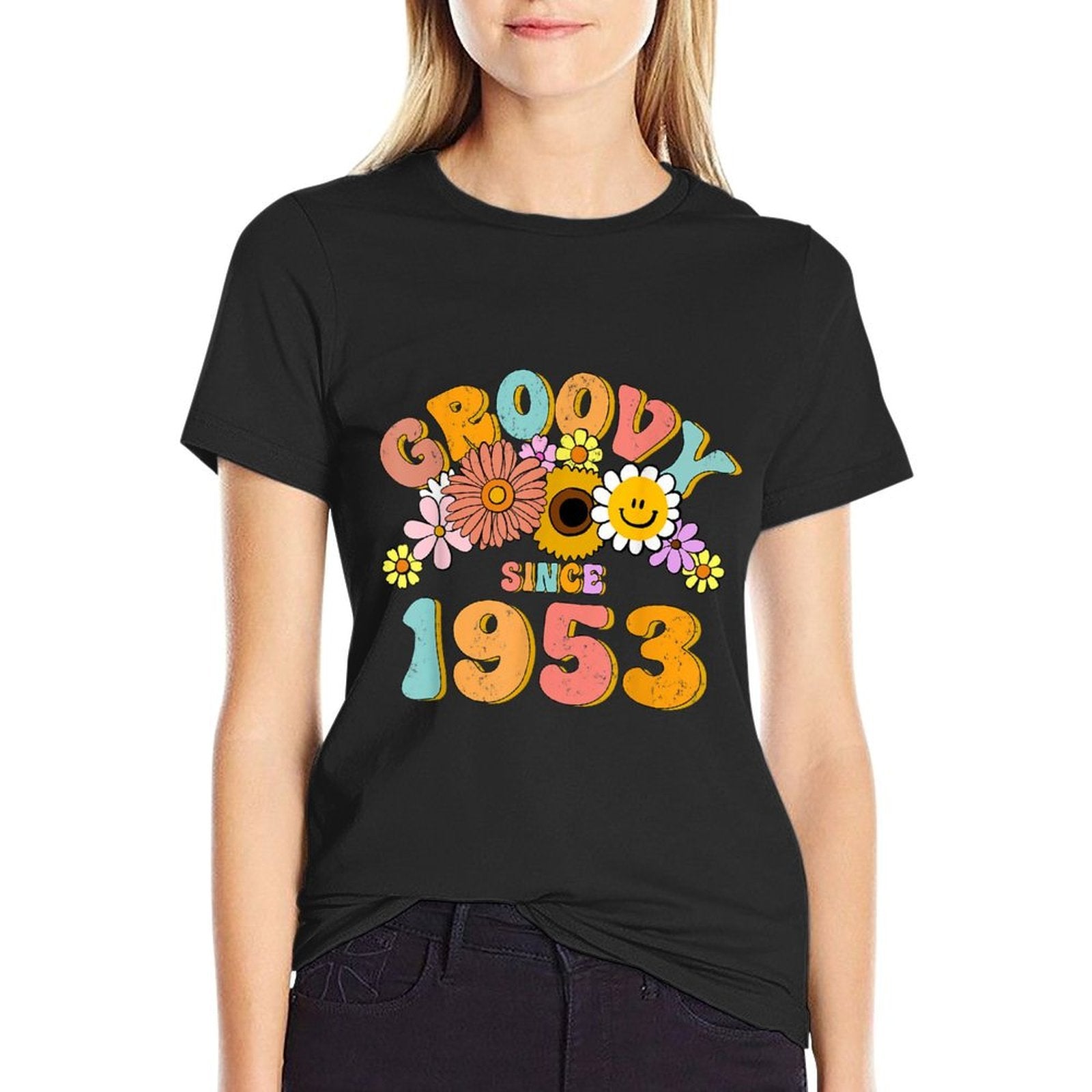 Groovy Since 1953 70 Years Old Vintage Retro 70th Birthday  Easy-care T-Shirt