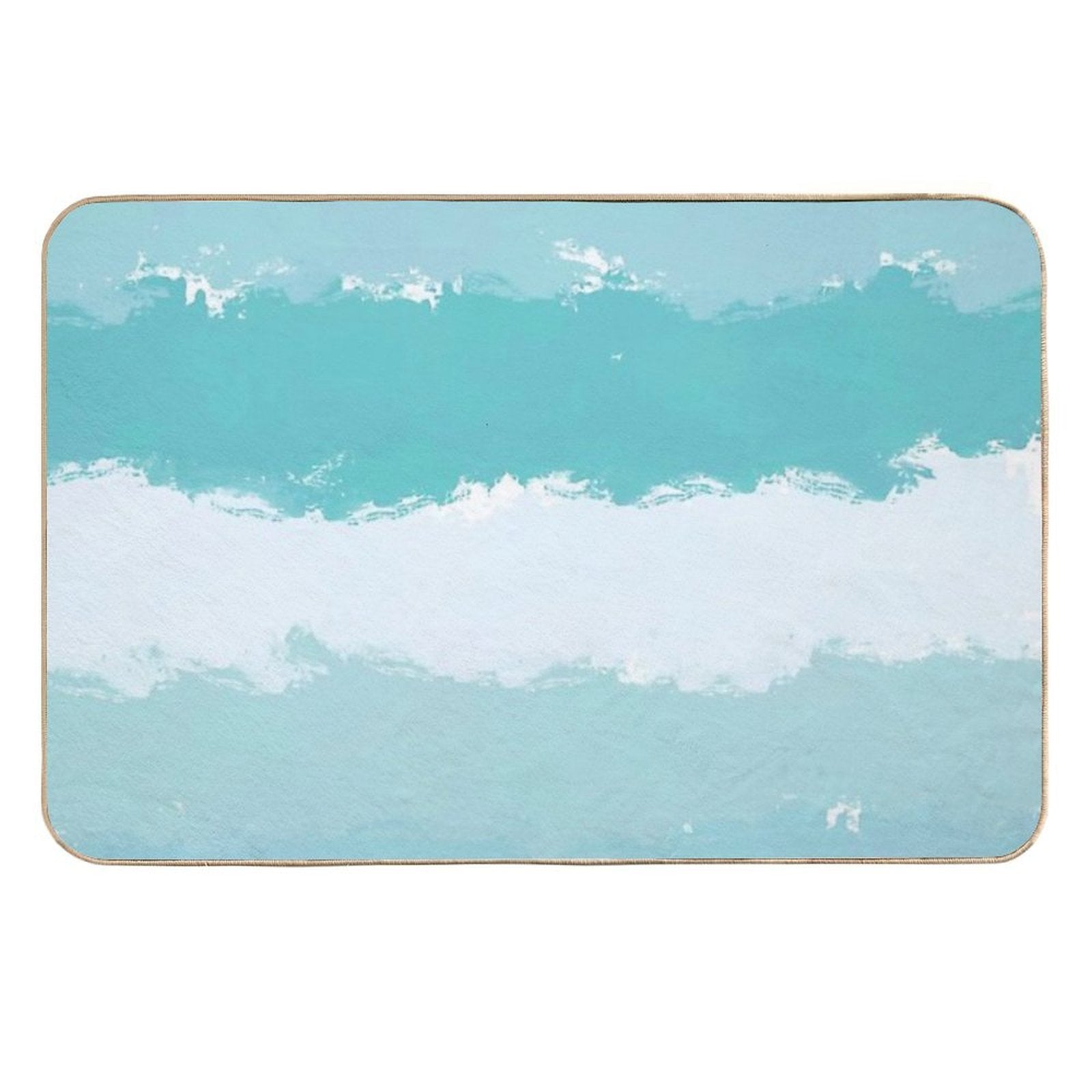 Light Blue And Shades of Blue Wavy Stripes  Stain-Proof Bath Mat