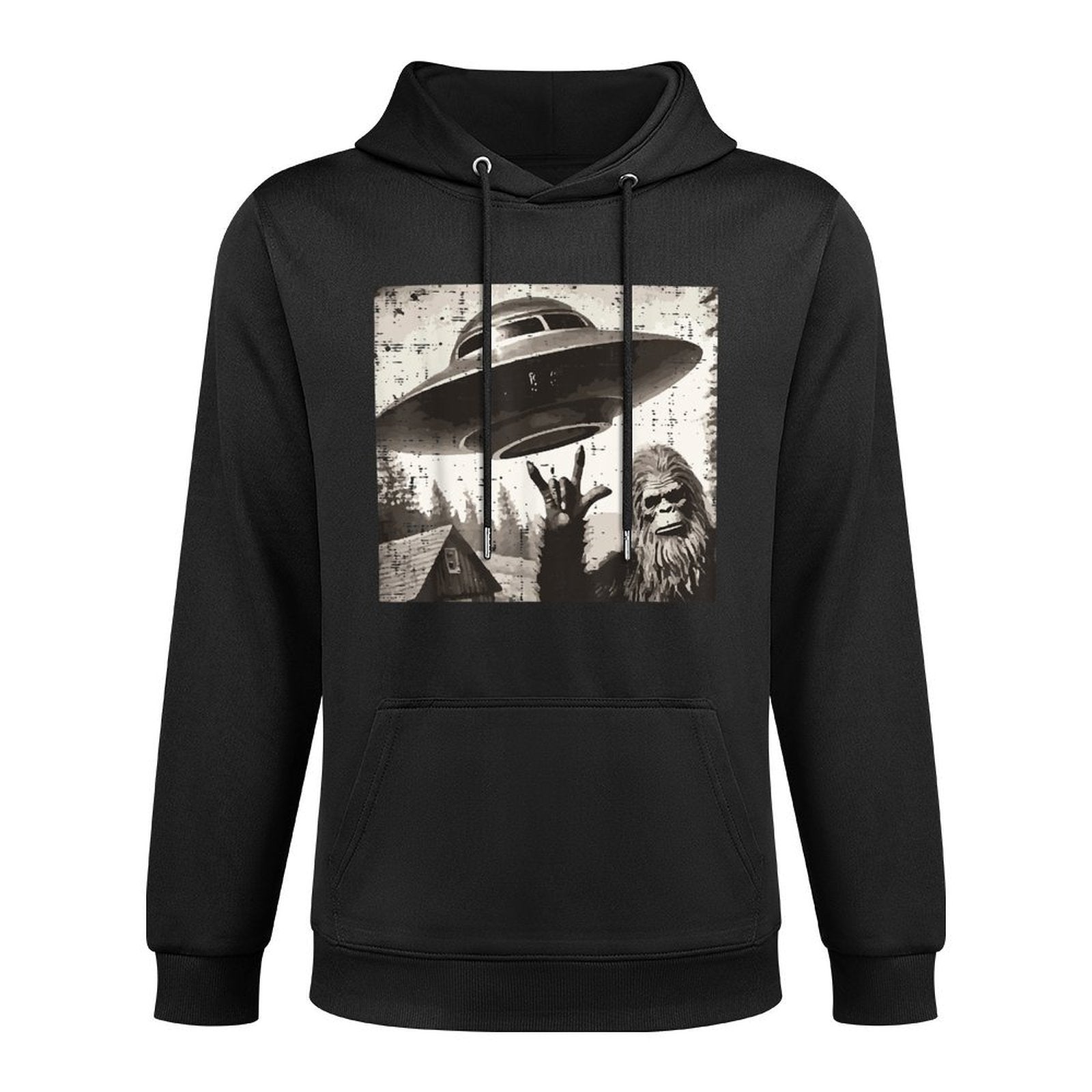 Bigfoot Alien Ufo Selfie Sasquatch Rocker Men Boys Kids Medium-Weight Fabric Hoodie