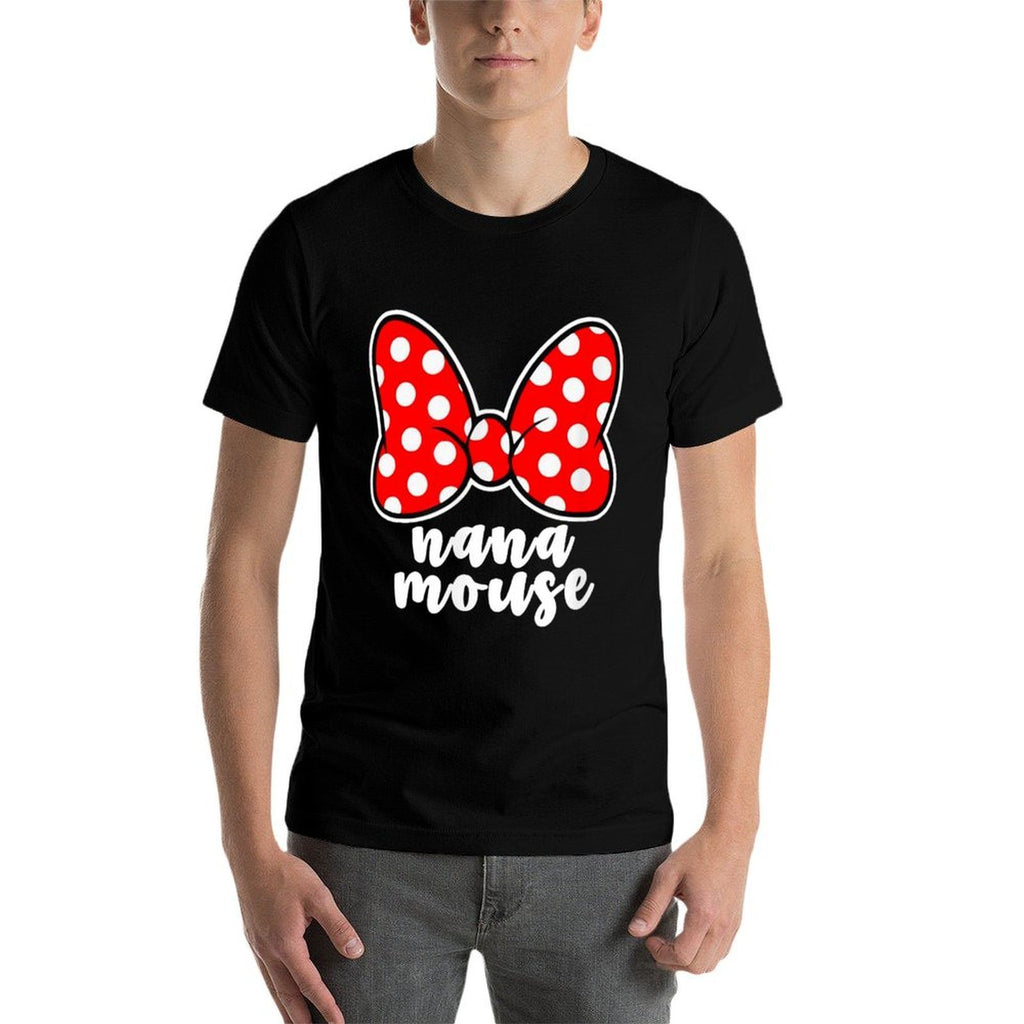 Womens Nana Mouse Family Vacation Bow  Stretchy T-Shirt