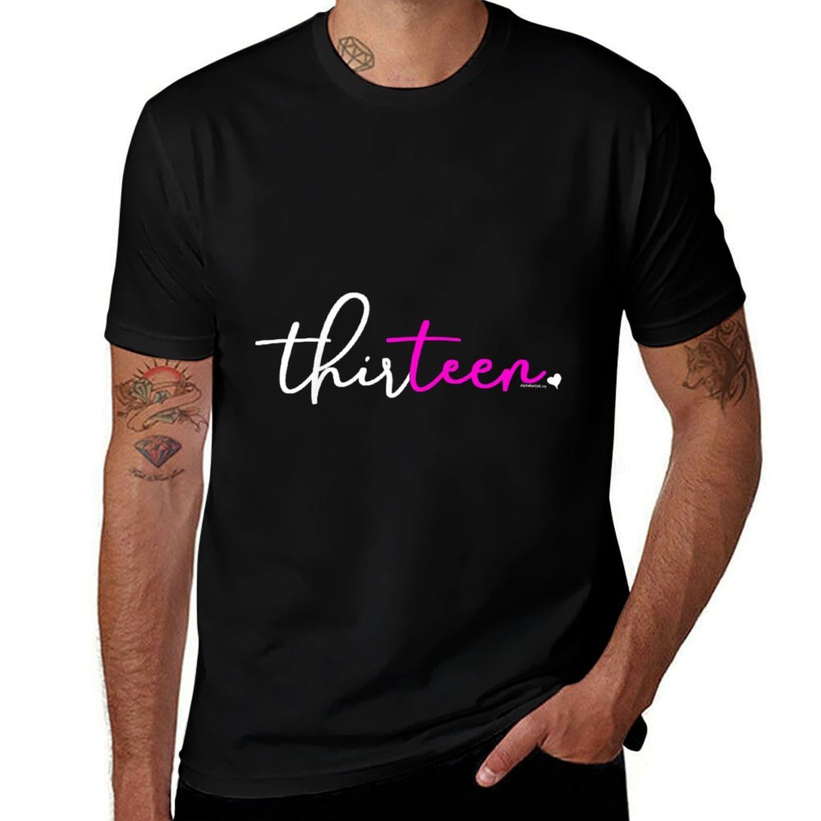13th Birthday Gifts Forn Girls 13 Year Old Thirteen Pink  Trendy Pattern T-Shirt