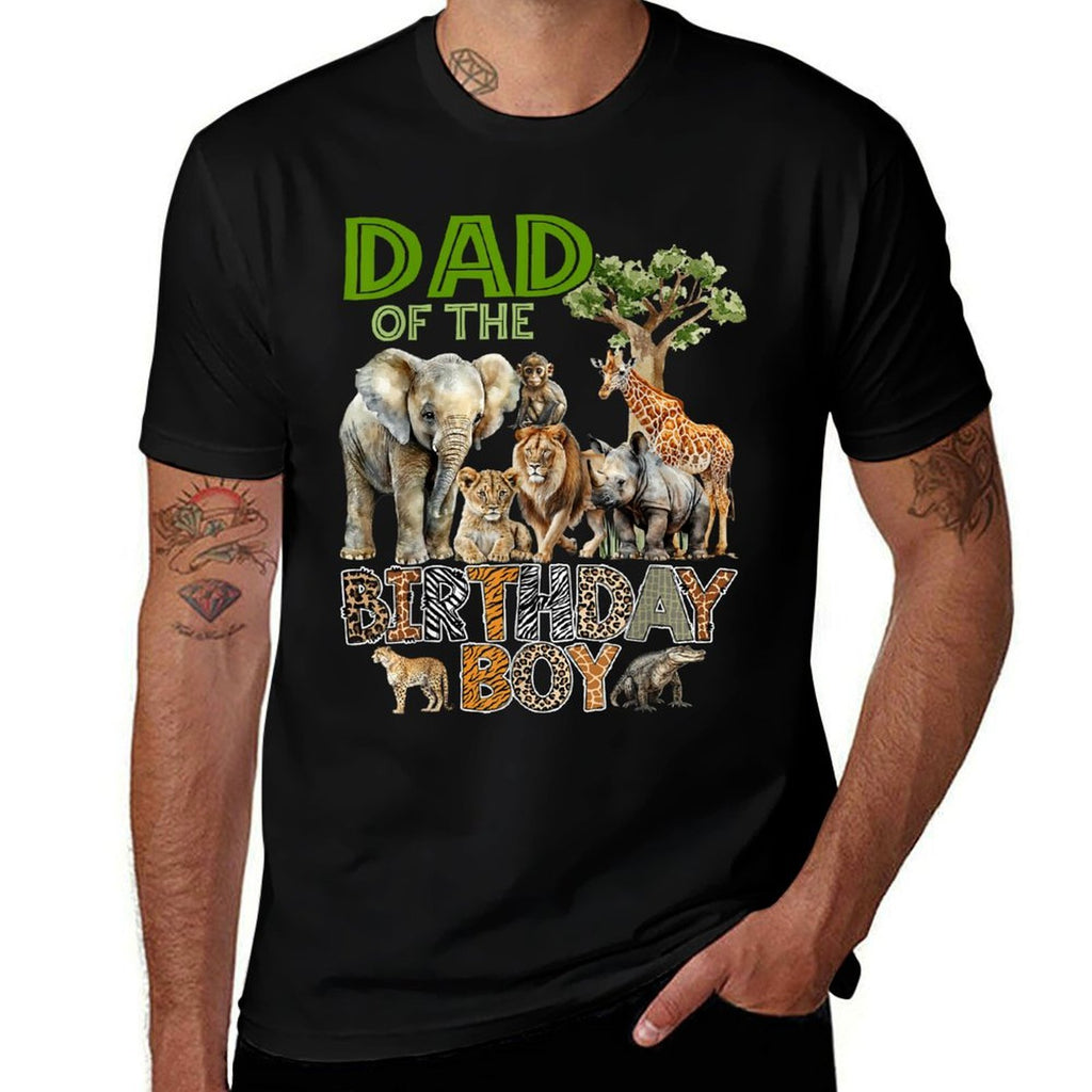 Dad of The Birthday Boy Safari Zoo Animals Family Bday Party  Stretchy T-Shirt