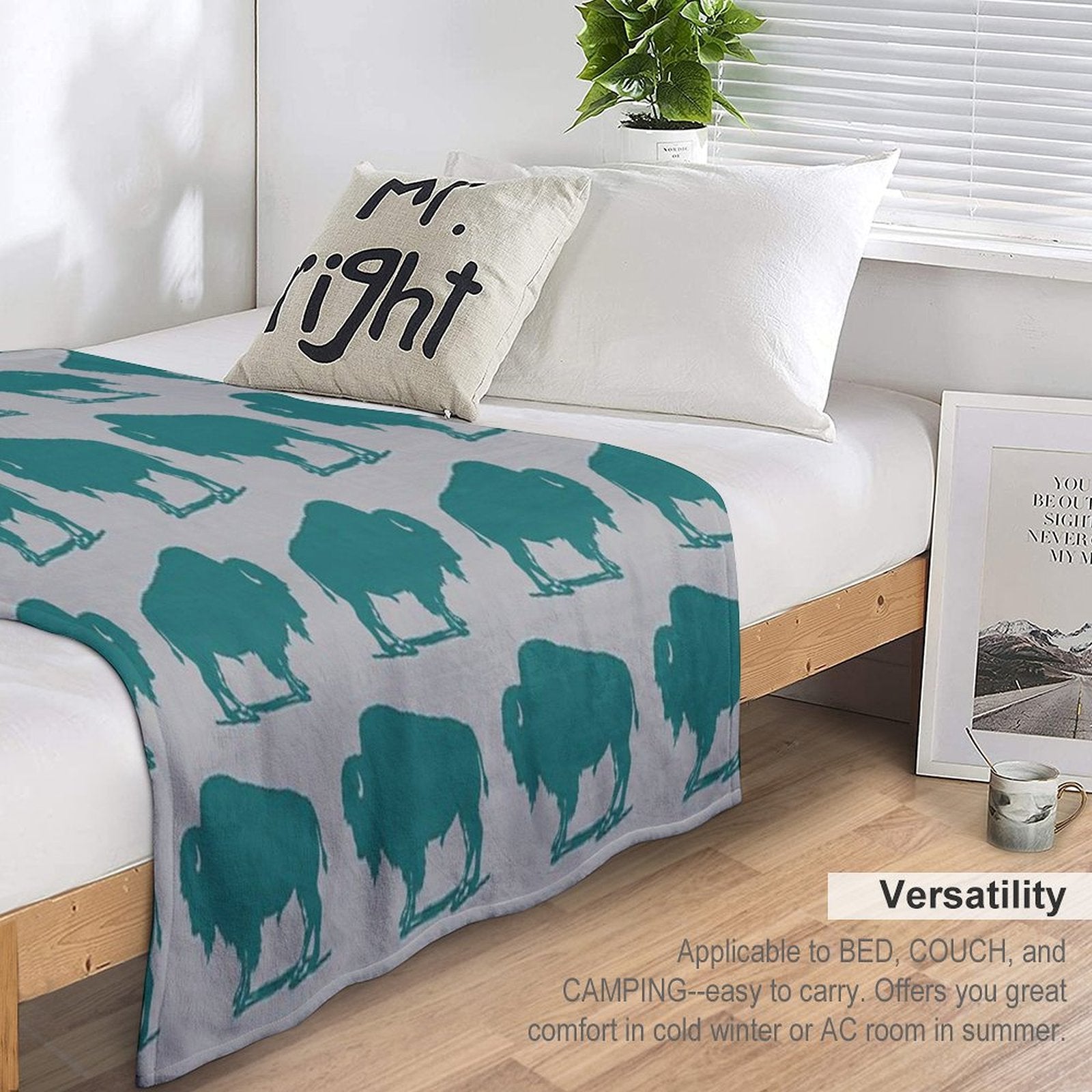 Buffalo Bison Pattern 226 Durable Throw Blanket