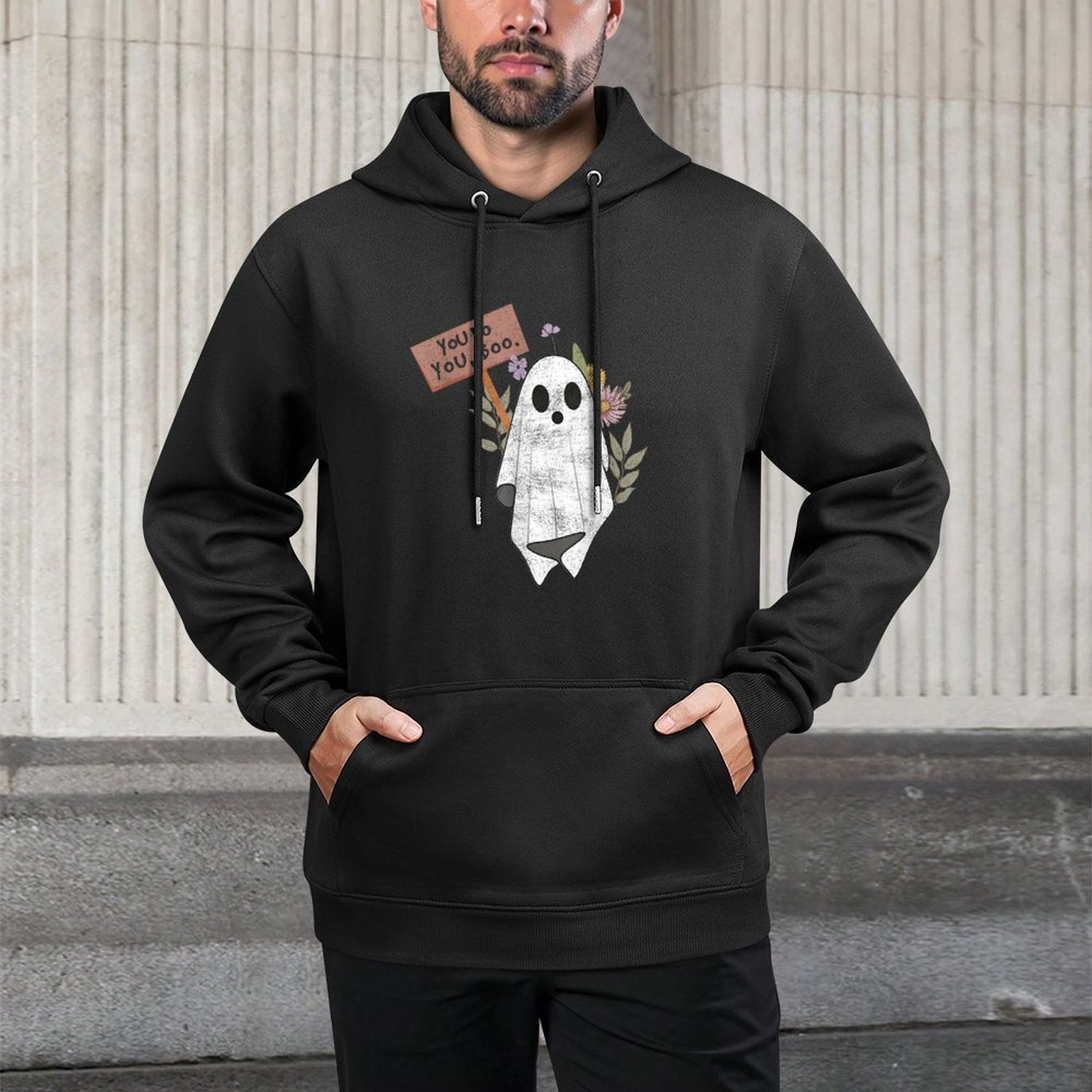 You Do You Boo Halloween Ghost Spooky Season Cute Ghost Hall Shrink-Resistant Hoodie