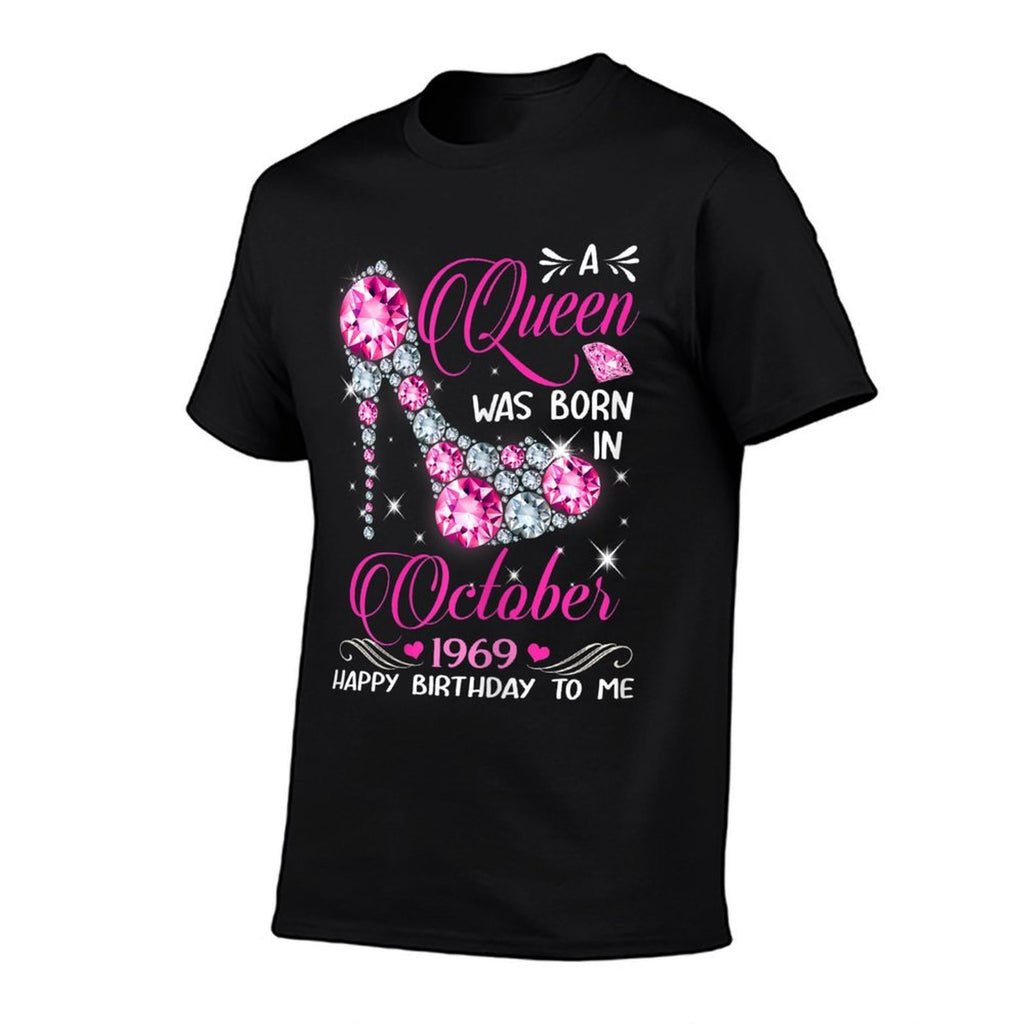Womens Queens Are Born in October 1969 T 50th Birthday Gift  Oversized Silhouette T-Shirt