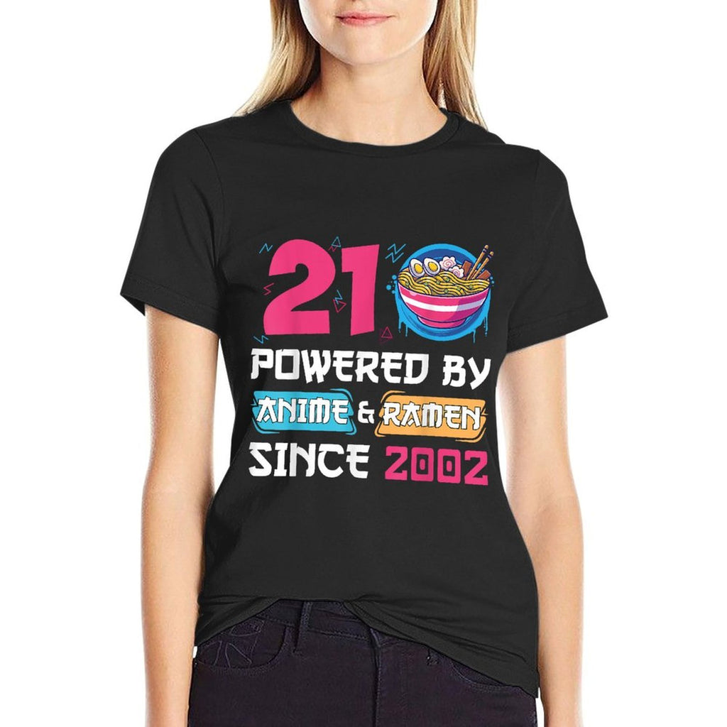 21st Birthday Kawaii Anime Ramen Noodles 21 Years Old Girls  Heathered Texture T-Shirt