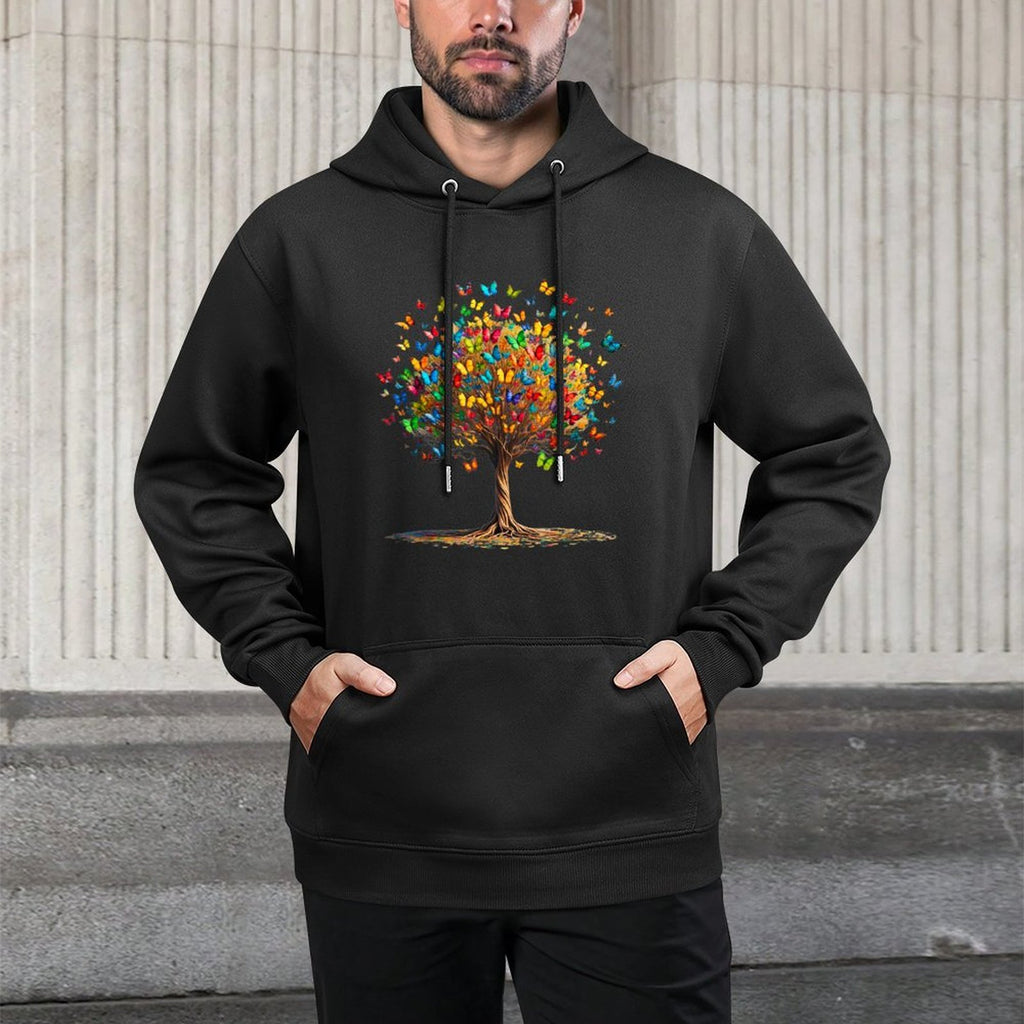 Butterflies Tree Nature Butterfly Lover Lepidopterist Cotton-Polyester Blend Hoodie