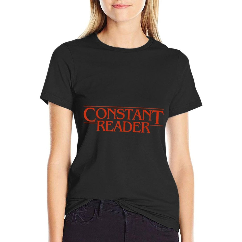 Constant Reader Fan of Horror Suspense Books Bibliophile  Rolled Sleeves T-Shirt
