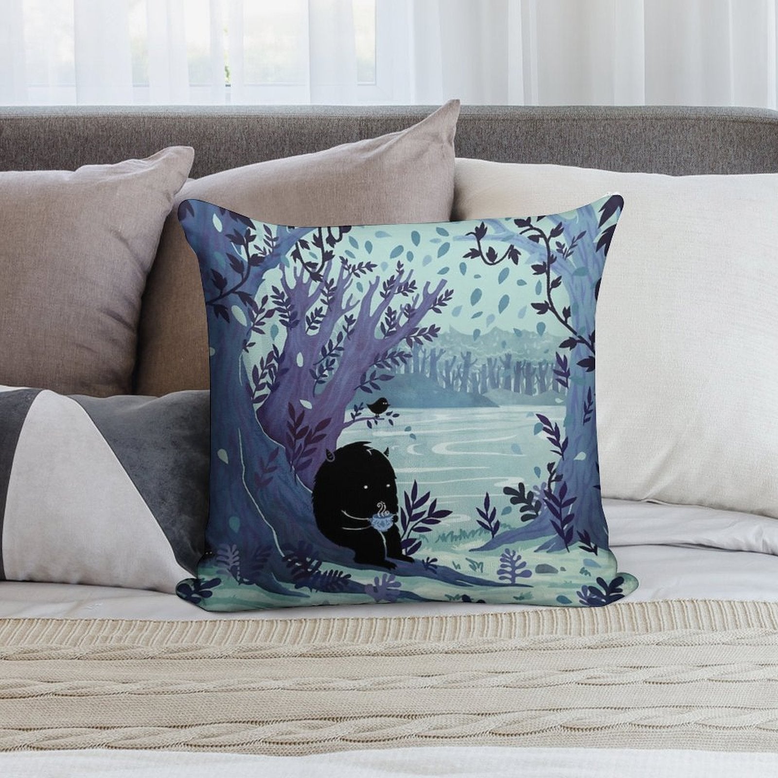 A Quiet Spot of Tea Soft Anti-Pilling Throw Pillow
