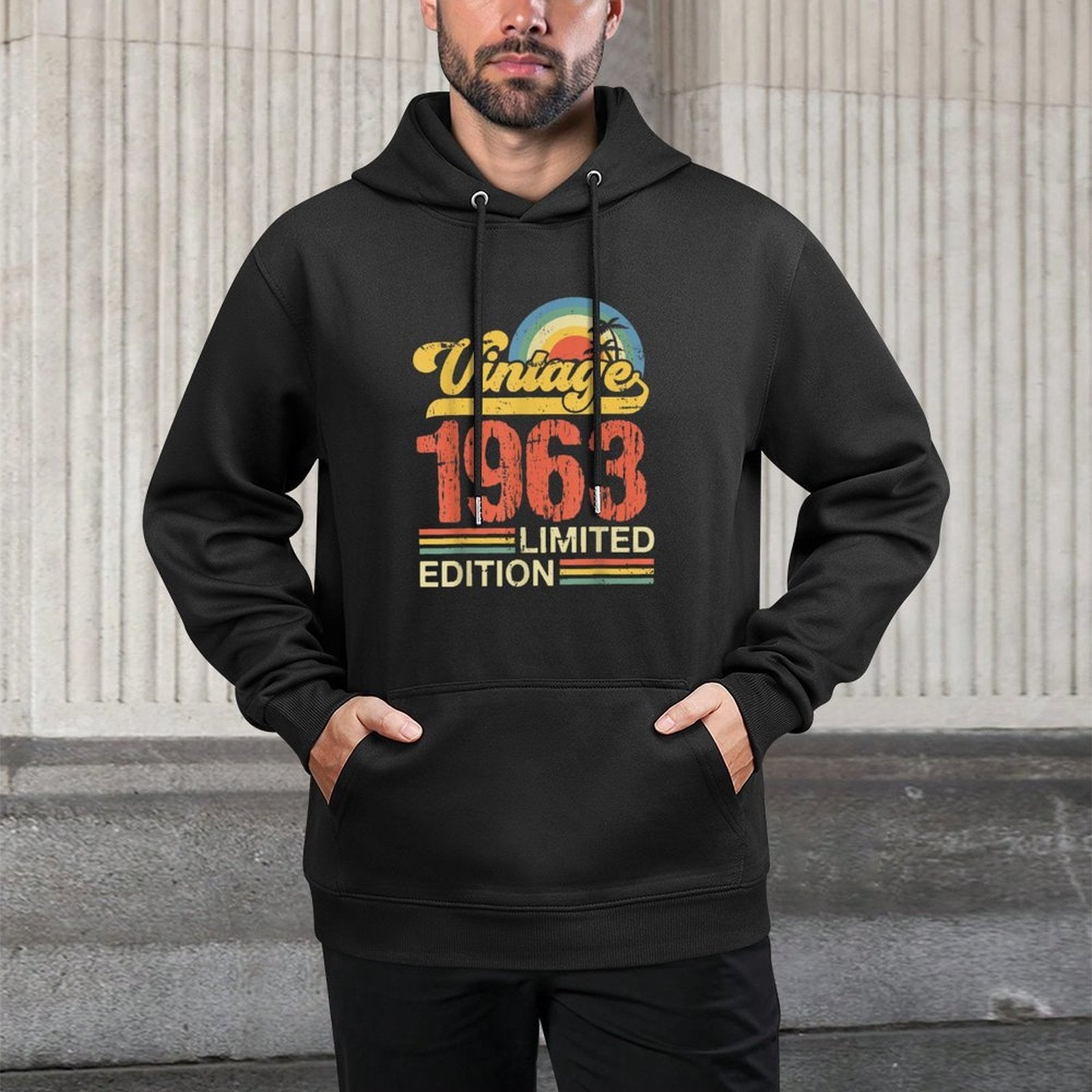 Vintage 1963, 60 Years, Born in 1963, 60th Birthday Versatile Streetwear Hoodie
