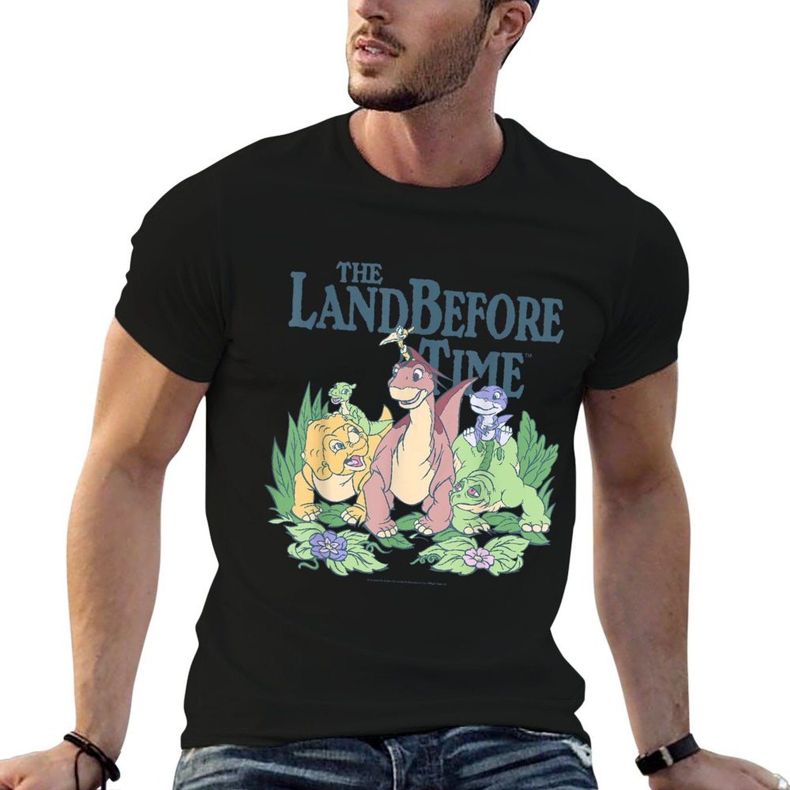 Land Before Time Pastel Dinosaur Friends  Heathered Texture T-Shirt