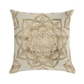 Flower of Life in Lotus - Pastel Golds And Canvas Soft Luxury Feel Throw Pillow