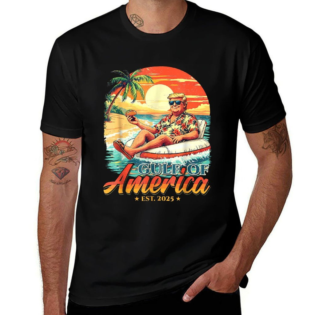 America's Gulf Trump 2024 Retro Beach USA America Mexico  Relaxed-fit T-Shirt