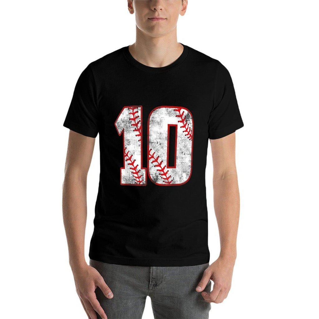 Baseball 10 Jersey 10th Birthday Gifts 10 Year Old Boys Kids  Slim-fit Cut T-Shirt