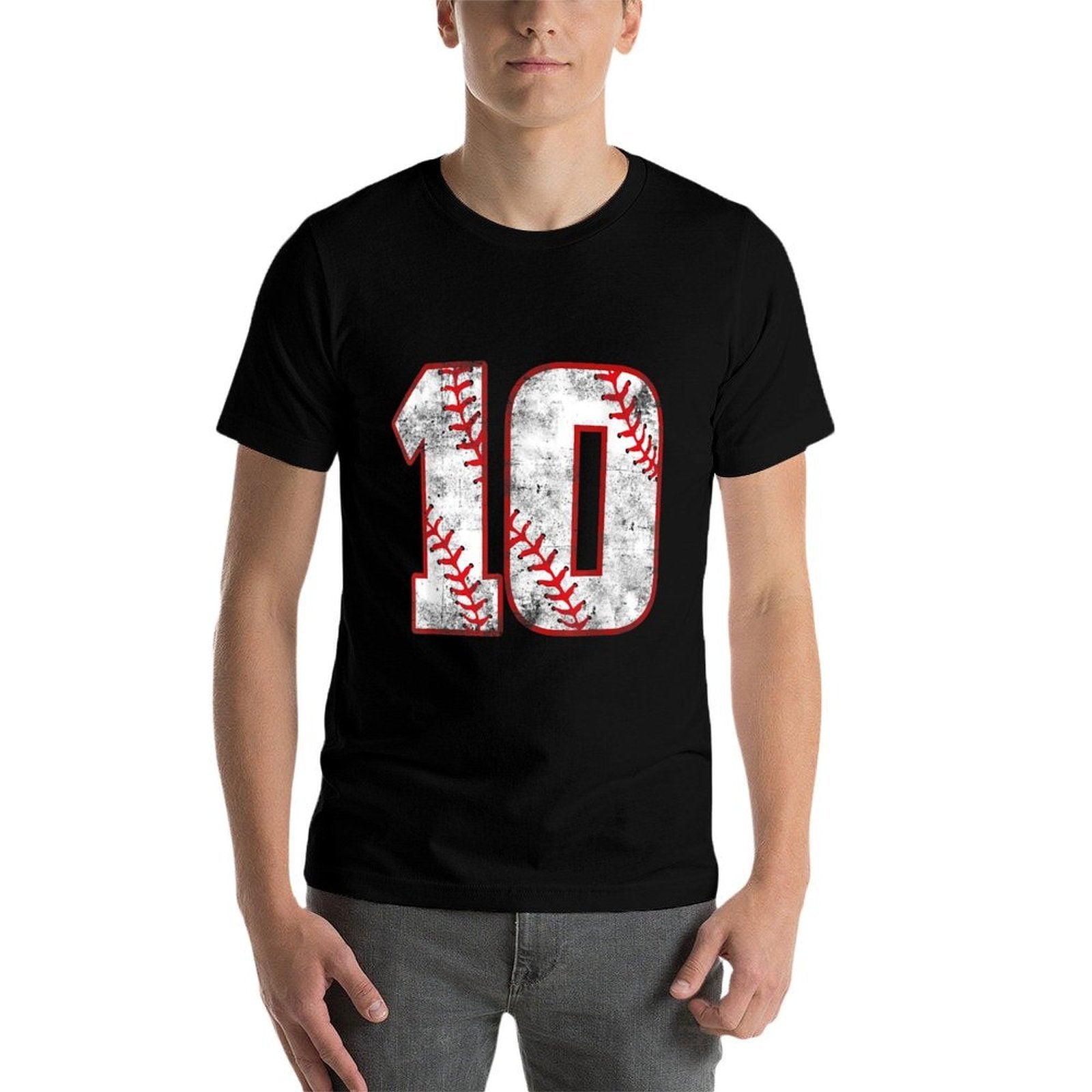 Baseball 10 Jersey 10th Birthday Gifts 10 Year Old Boys Kids  Slim-fit Cut T-Shirt