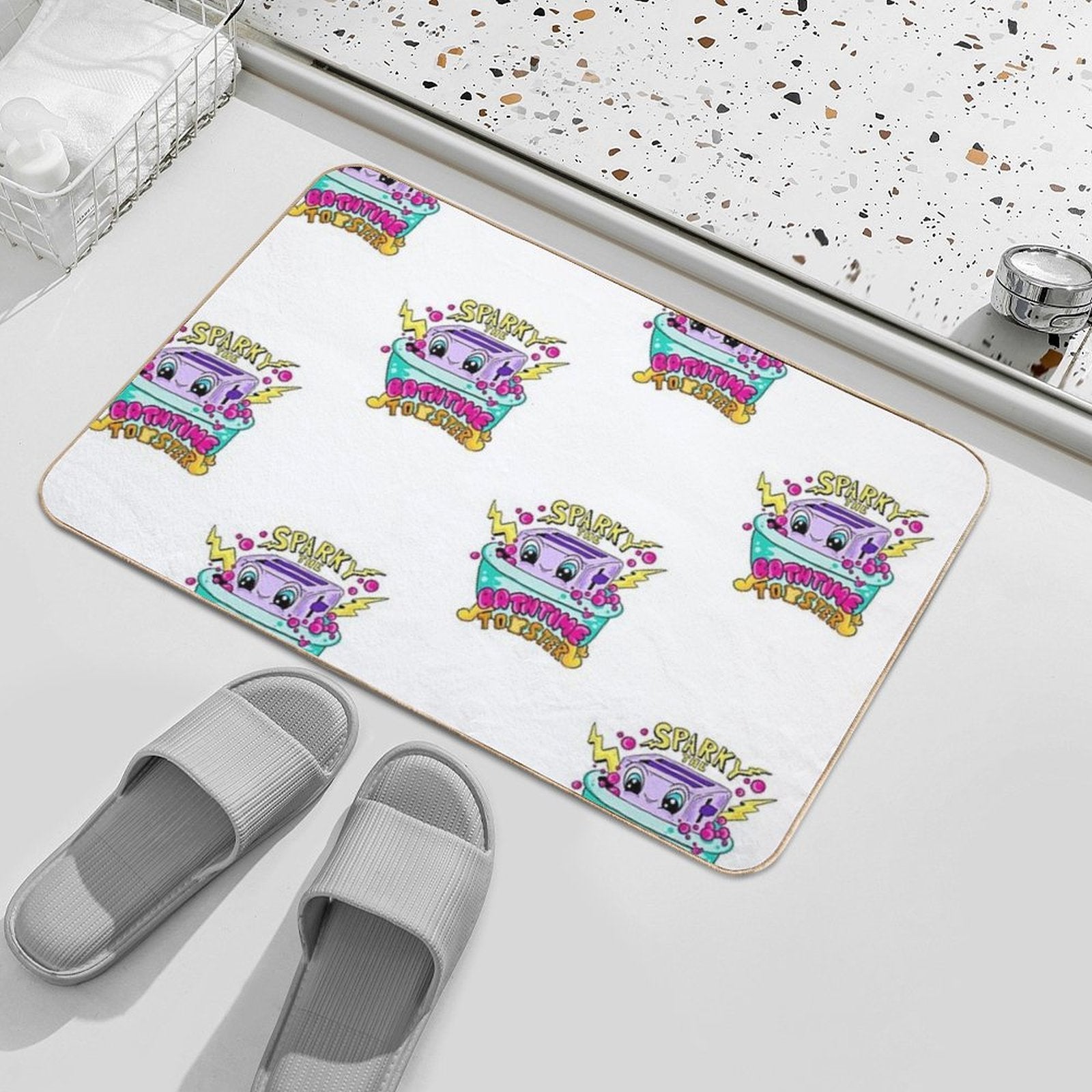 Sparky The Bathtime Toaster  High-Traffic Bath Mat