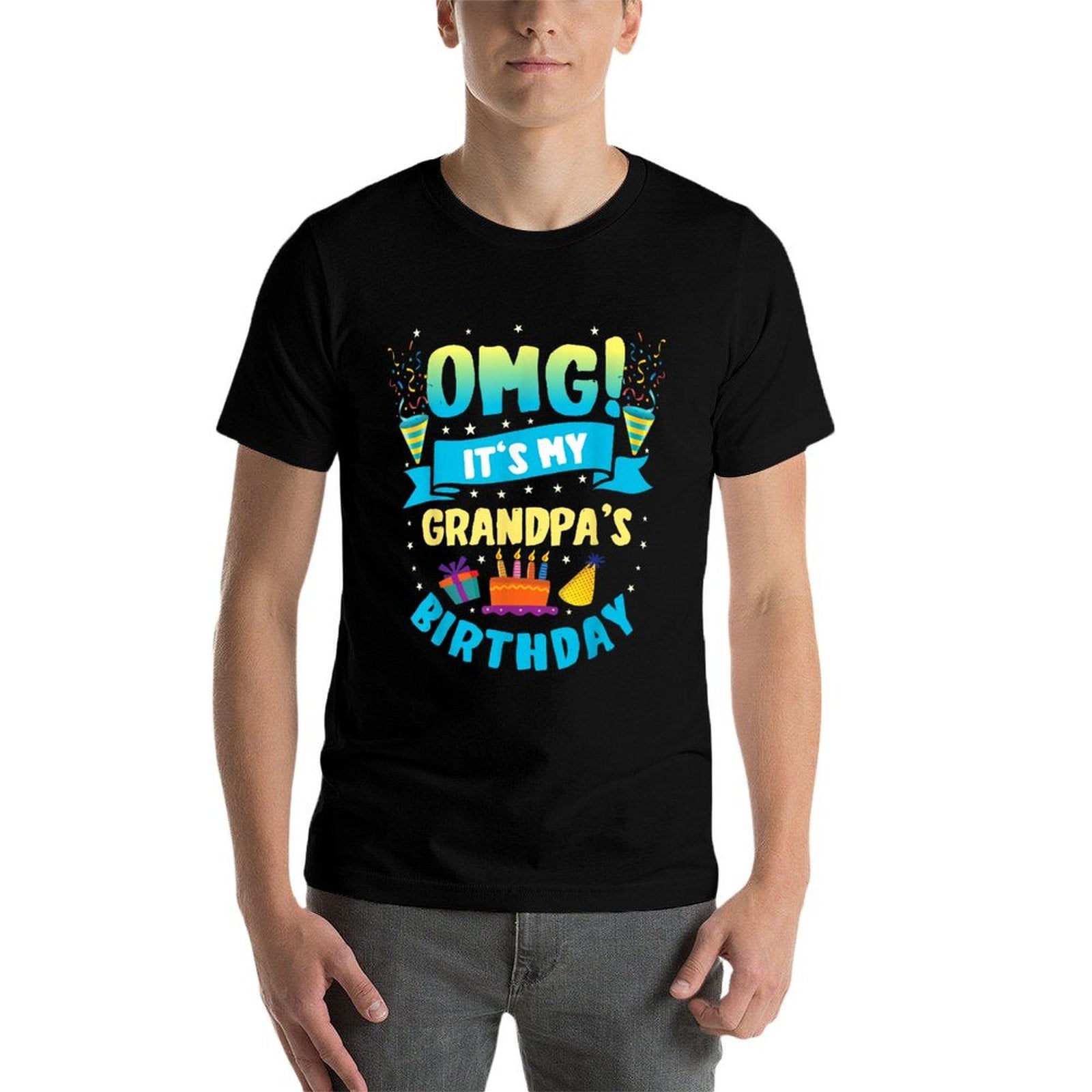 OMG It's My Grandpa Birthday  Tagless Design T-Shirt