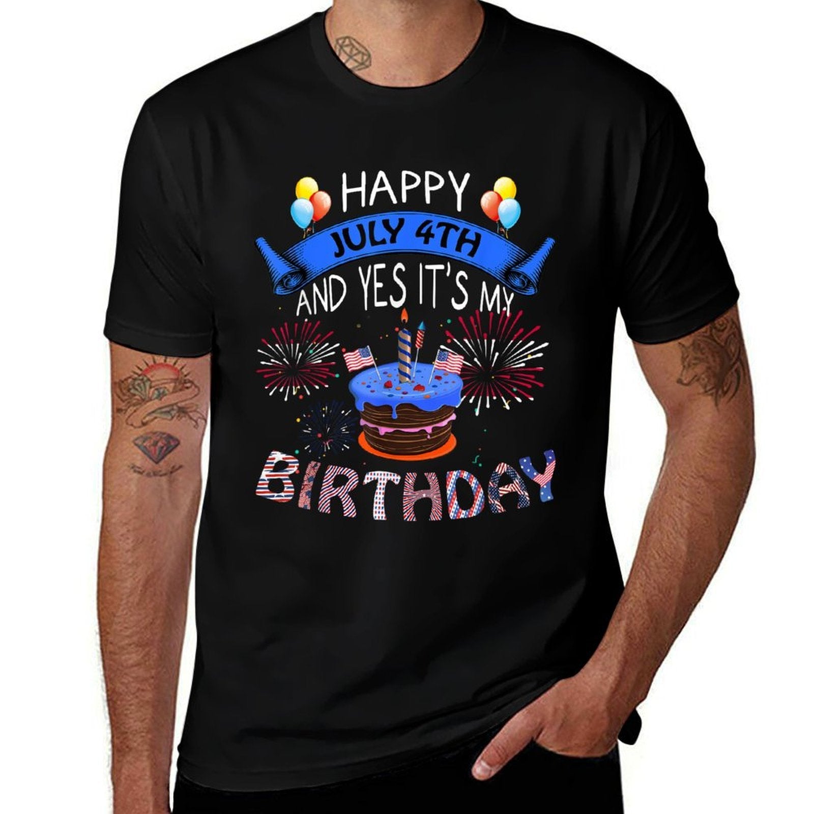 Happy July 4th And Yes It's My Birthday Independence Day  Eco-friendly Material T-Shirt