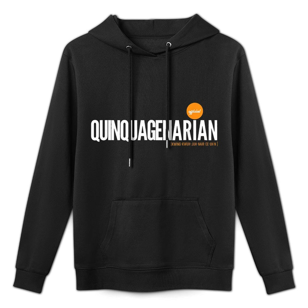 50th Birthday Gift. Official Quinquagenarian Kangaroo Pocket Hoodie