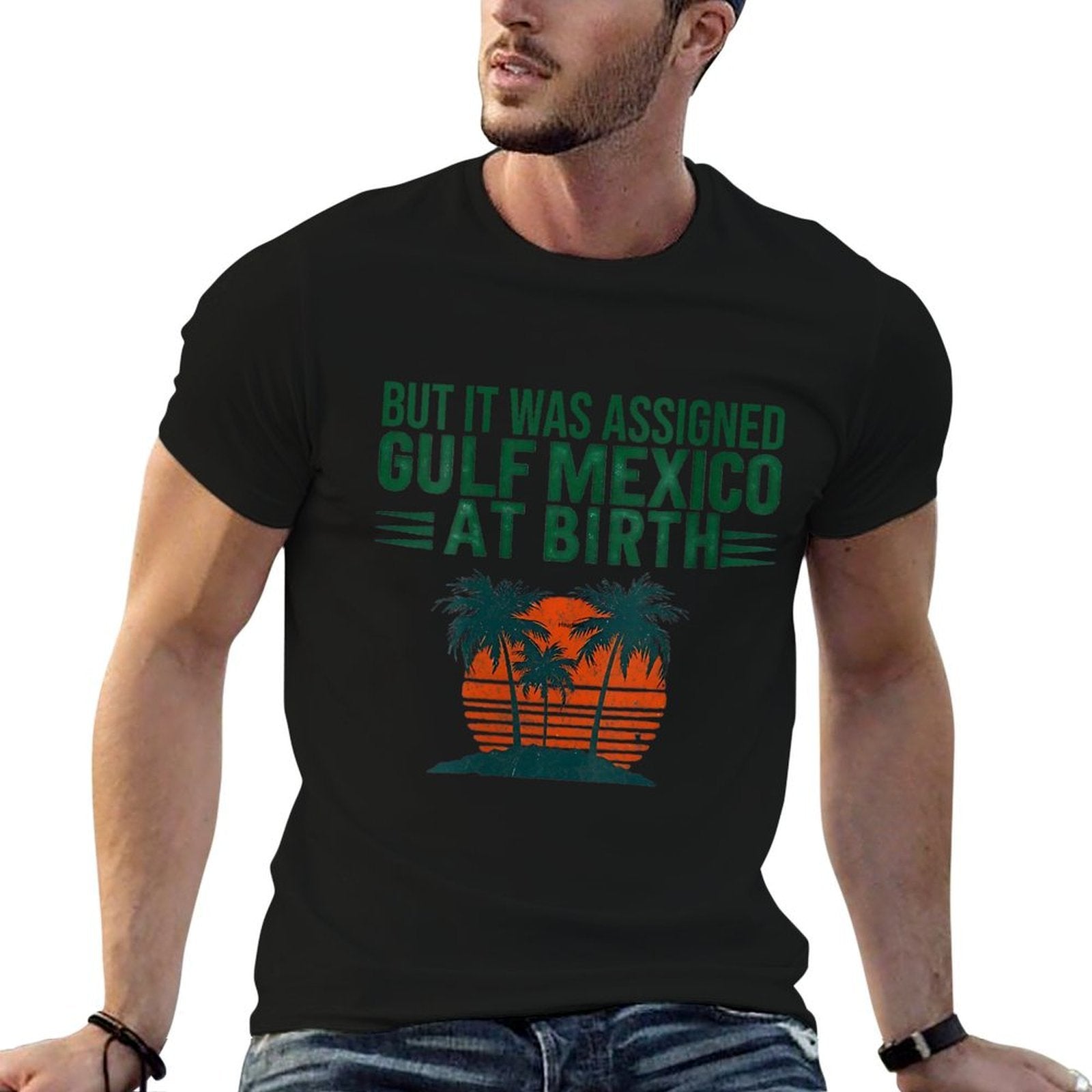 Womens But It Was Assigned Gulf Of Mexico At Birth Retro Vintage  Polyester Blend T-Shirt