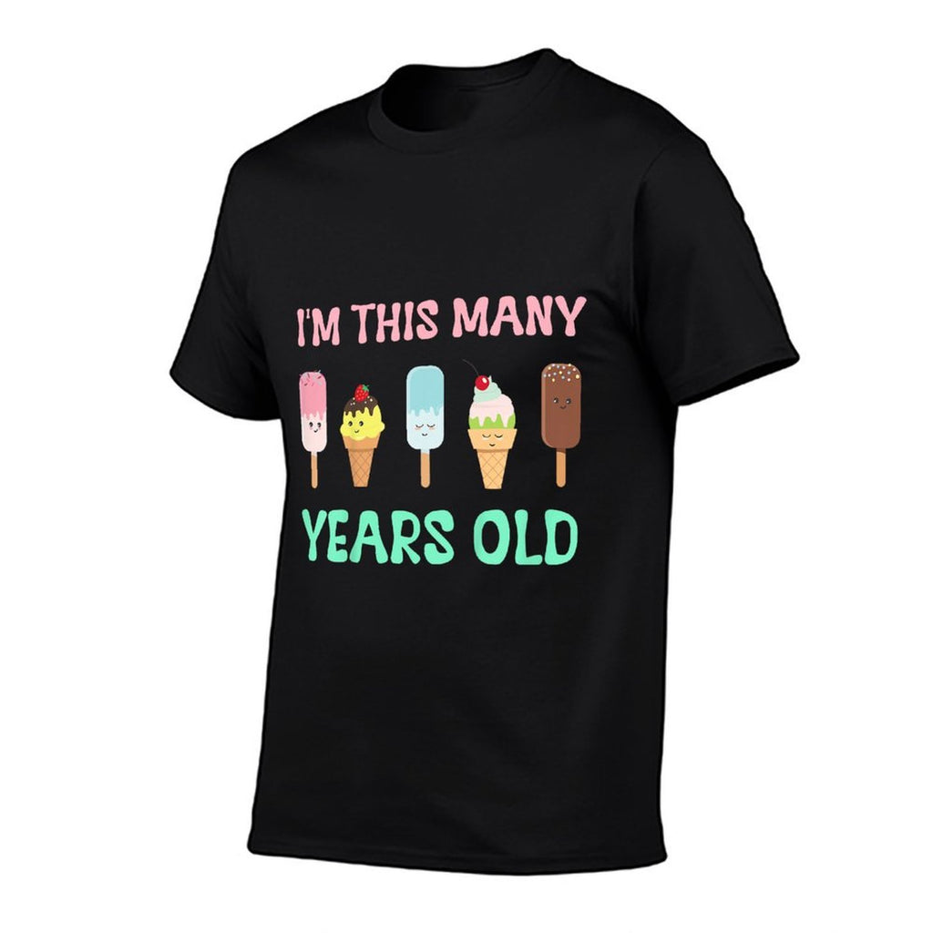 Kids Toddler Girl 5th Birthday Ice Cream Outfit 5 Yrs Old Boy  Lightweight T-Shirt