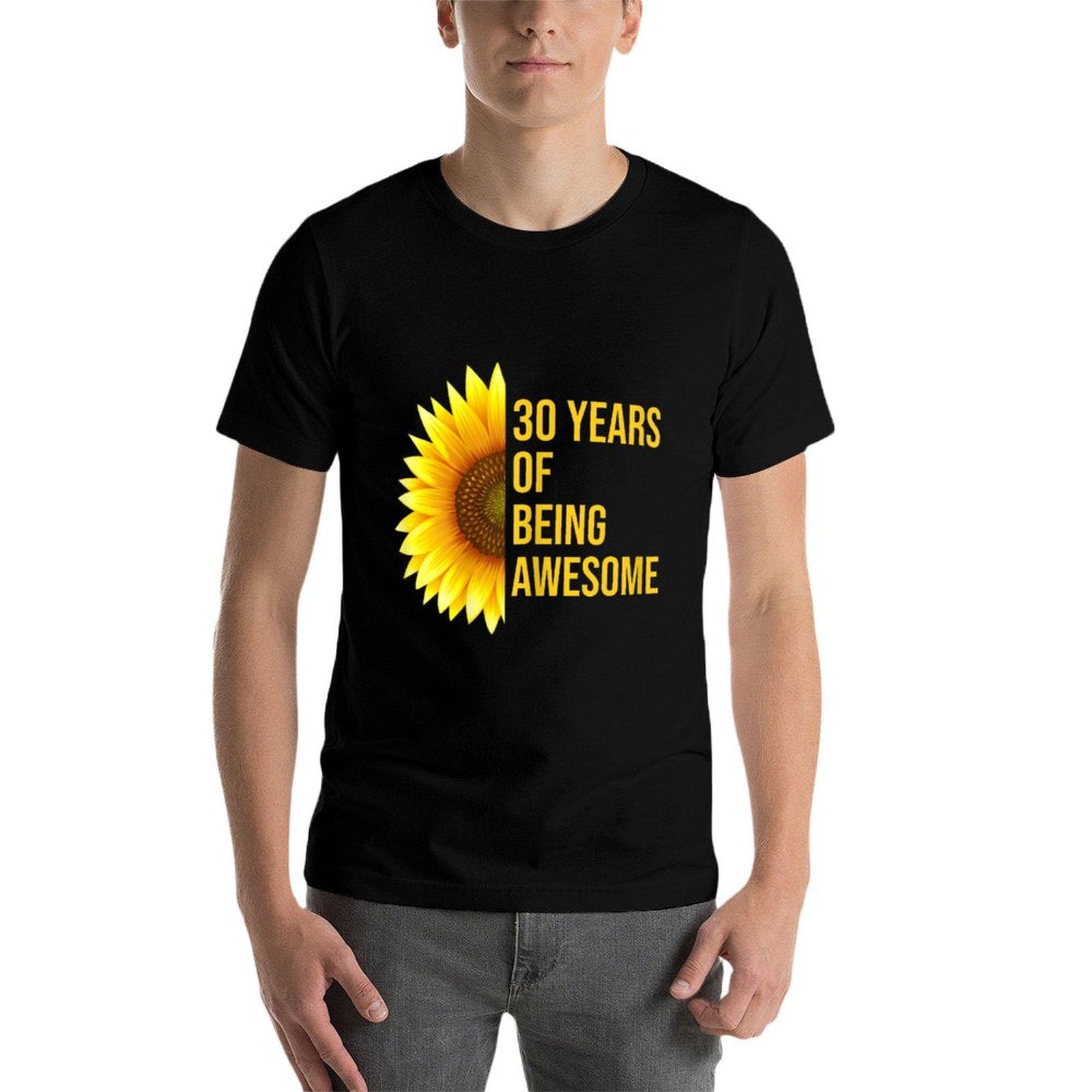 30 Years Old 30th Birthday Sunflower Gift  Heathered Texture T-Shirt