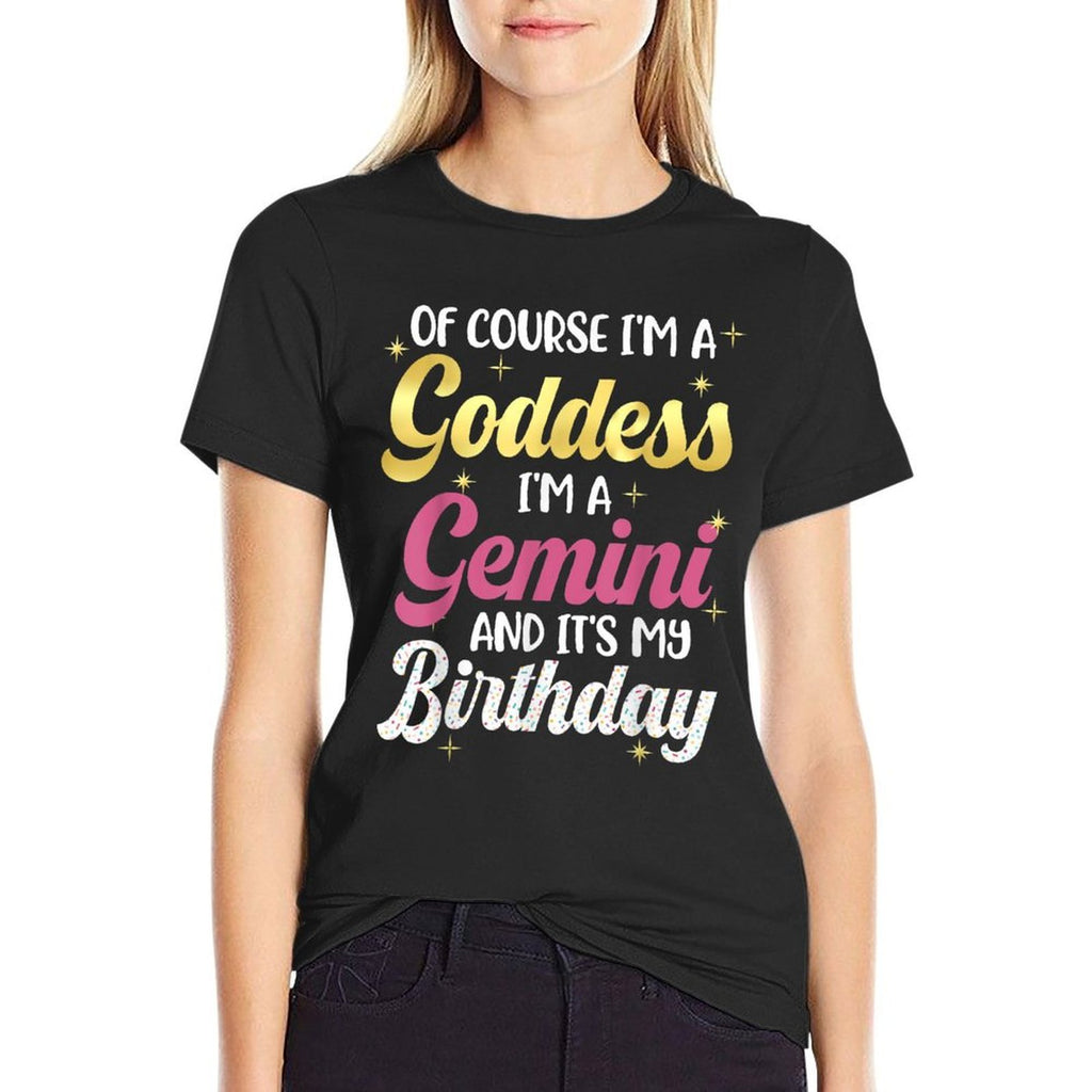 I'm A Gemini Women Goddess Queen Its My Birthday Season Pink  Slim-fit Cut T-Shirt