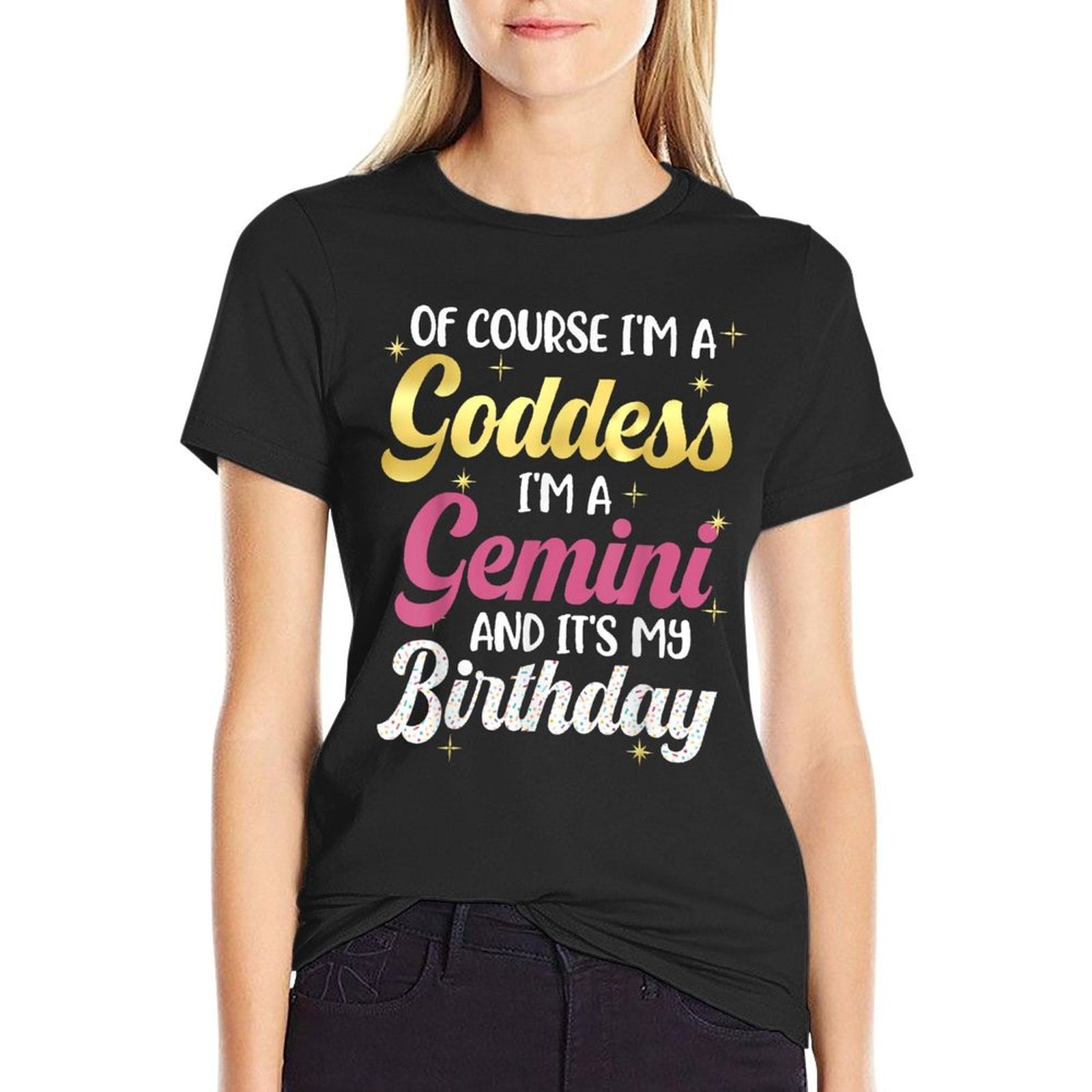 I'm A Gemini Women Goddess Queen Its My Birthday Season Pink  Slim-fit Cut T-Shirt