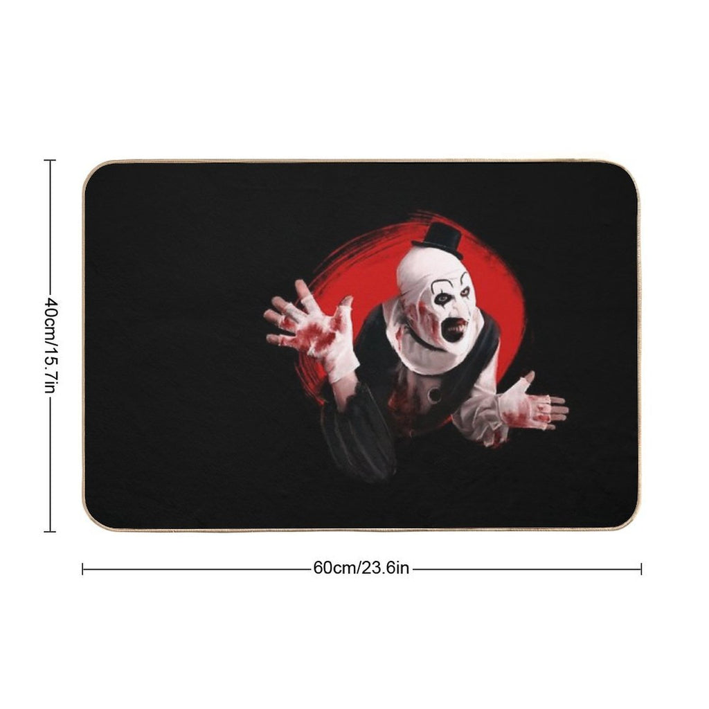 Art The Clown The Creepy Waving for You  Fade-Resistant Bath Mat
