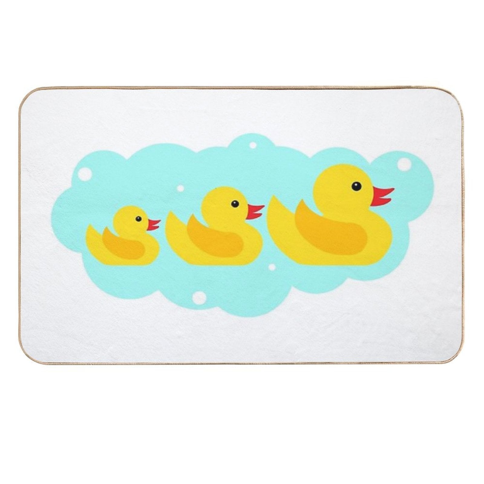 Cute Yellow Bathtime Rubber Ducks Family  Stain-Proof Bath Mat