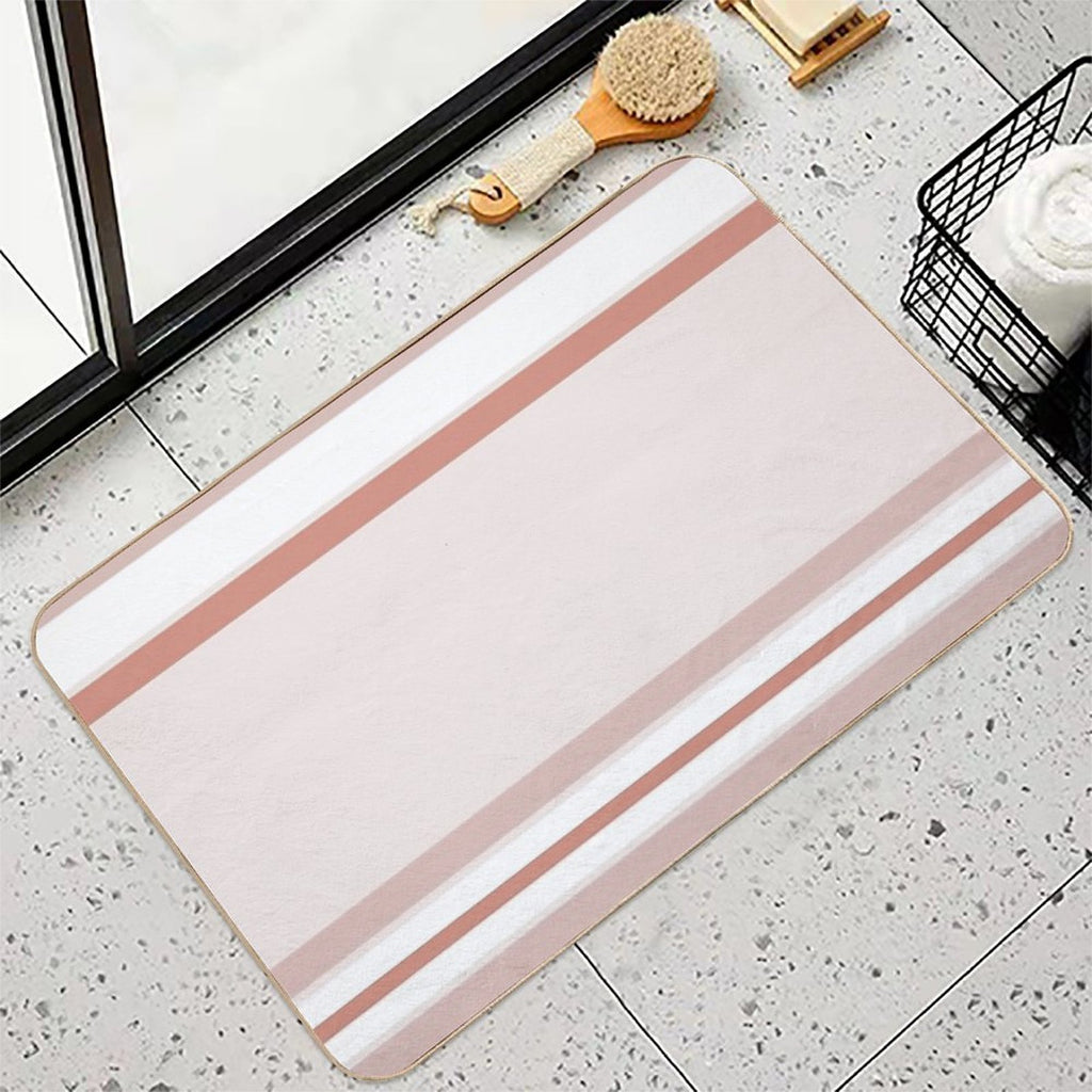 Line Art Neutral Peach  Absorbent Bath Mat