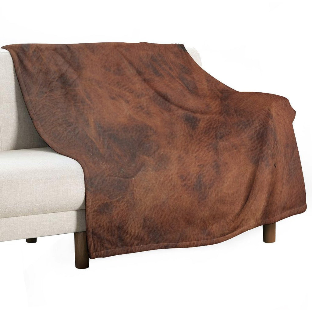 Leather Clouded Pattern Dark Premium Throw Blanket