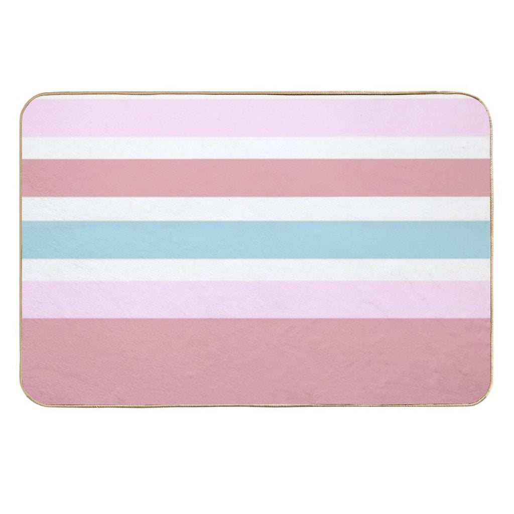 Strawberry And Blue Gum Stripes  Slip-Resistant Bath Mat