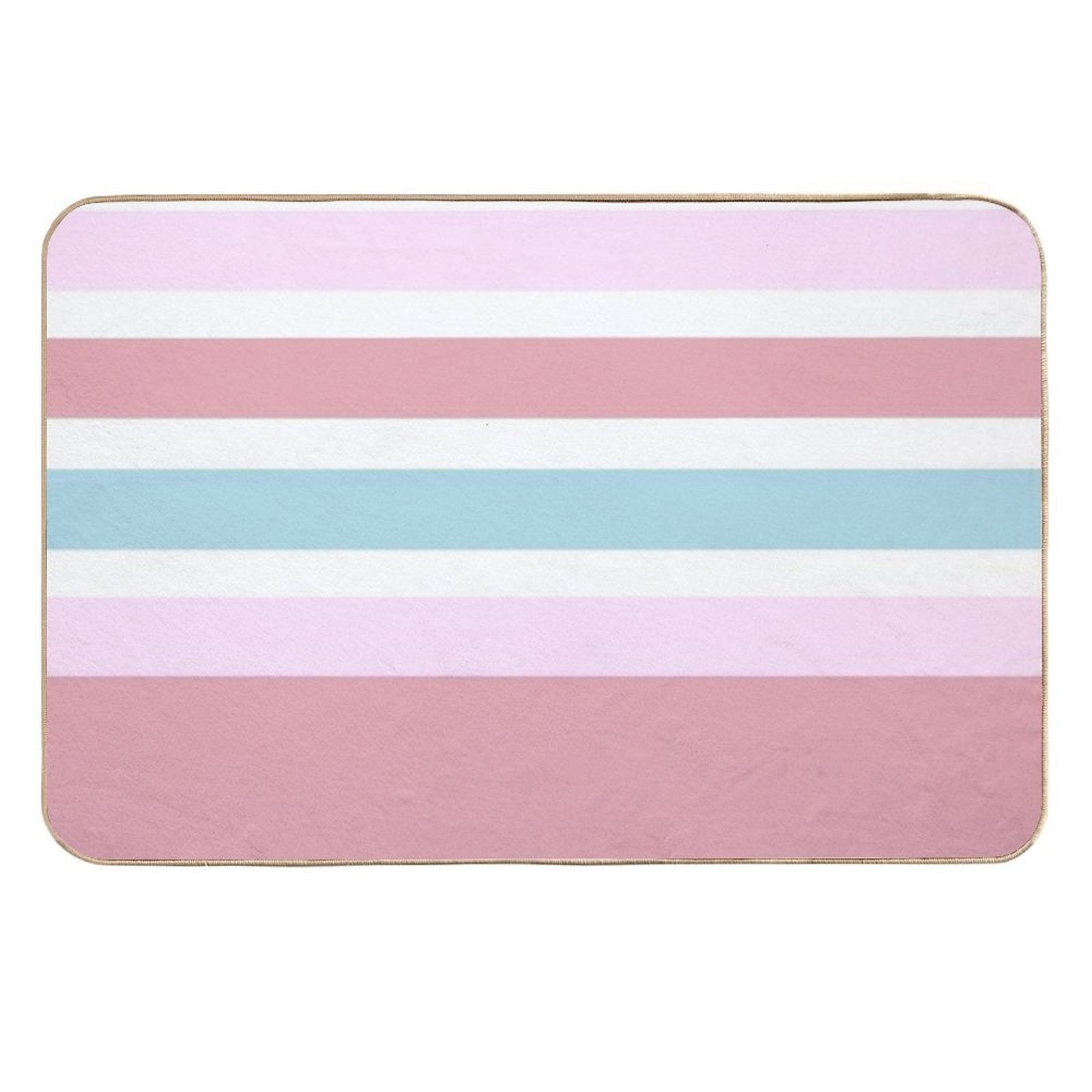 Strawberry And Blue Gum Stripes  Slip-Resistant Bath Mat