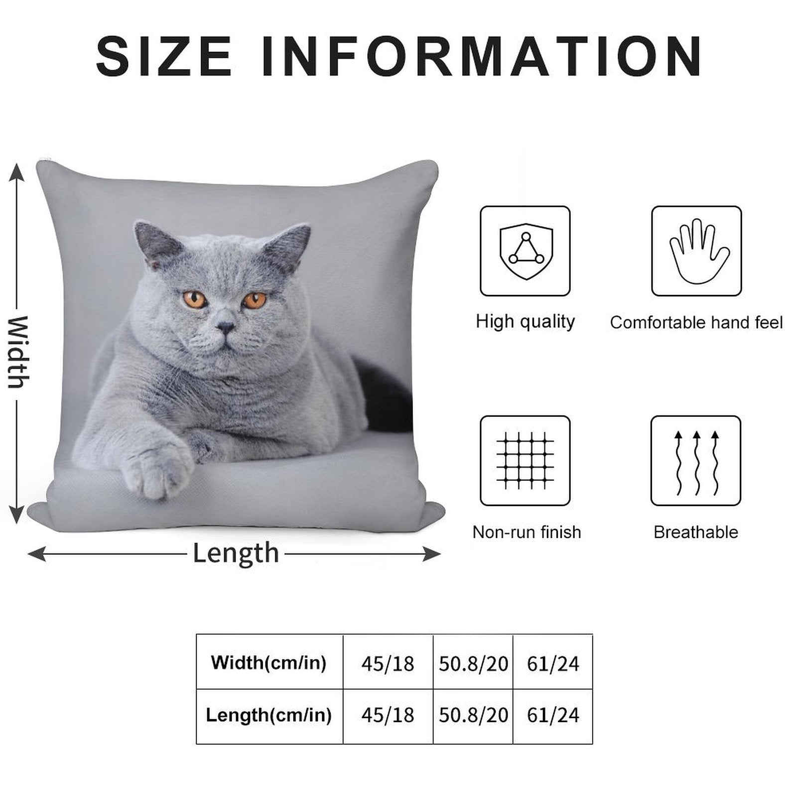 British Shorthair Cat Portrait Soft Durable Construction Throw Pillow